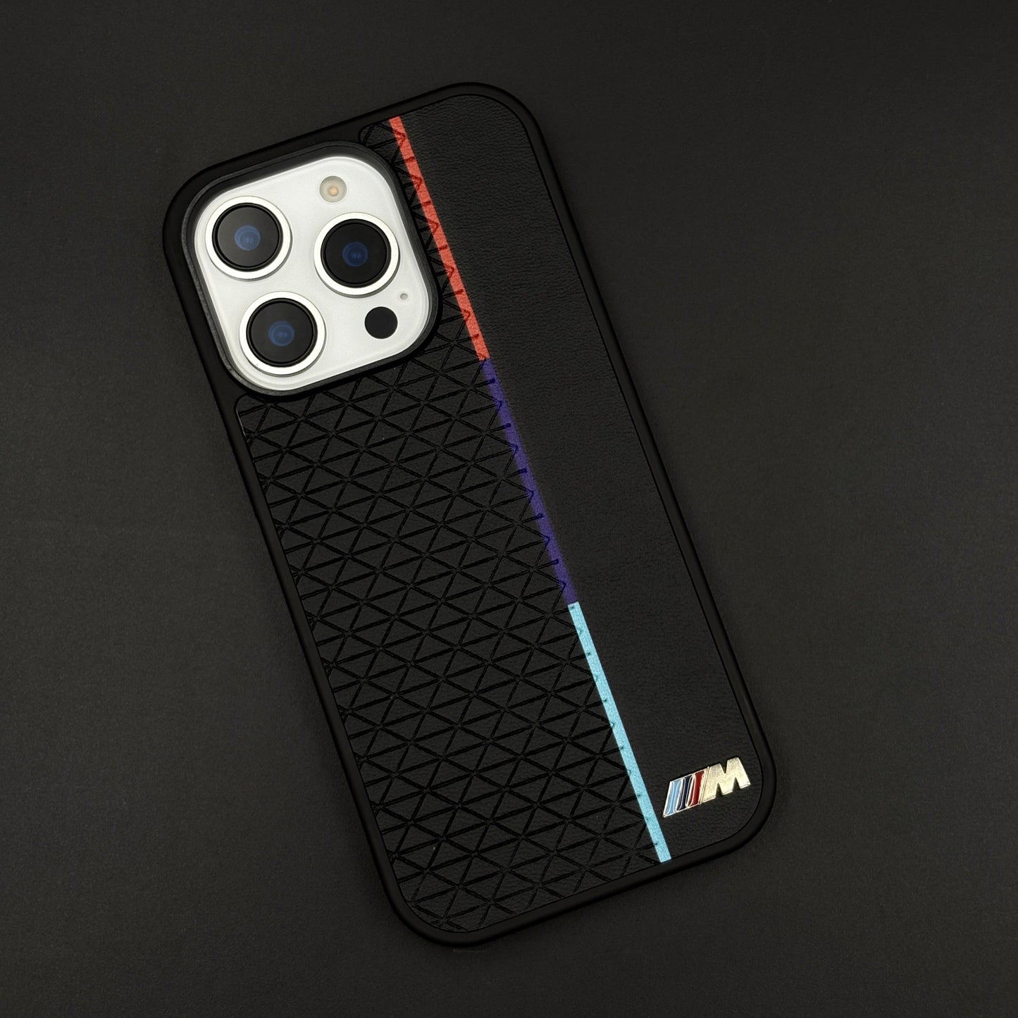 Sports Car M Dual Tone Case for iPhone 15 Series | Performance Series | Designer TPU | Leather Hybrid