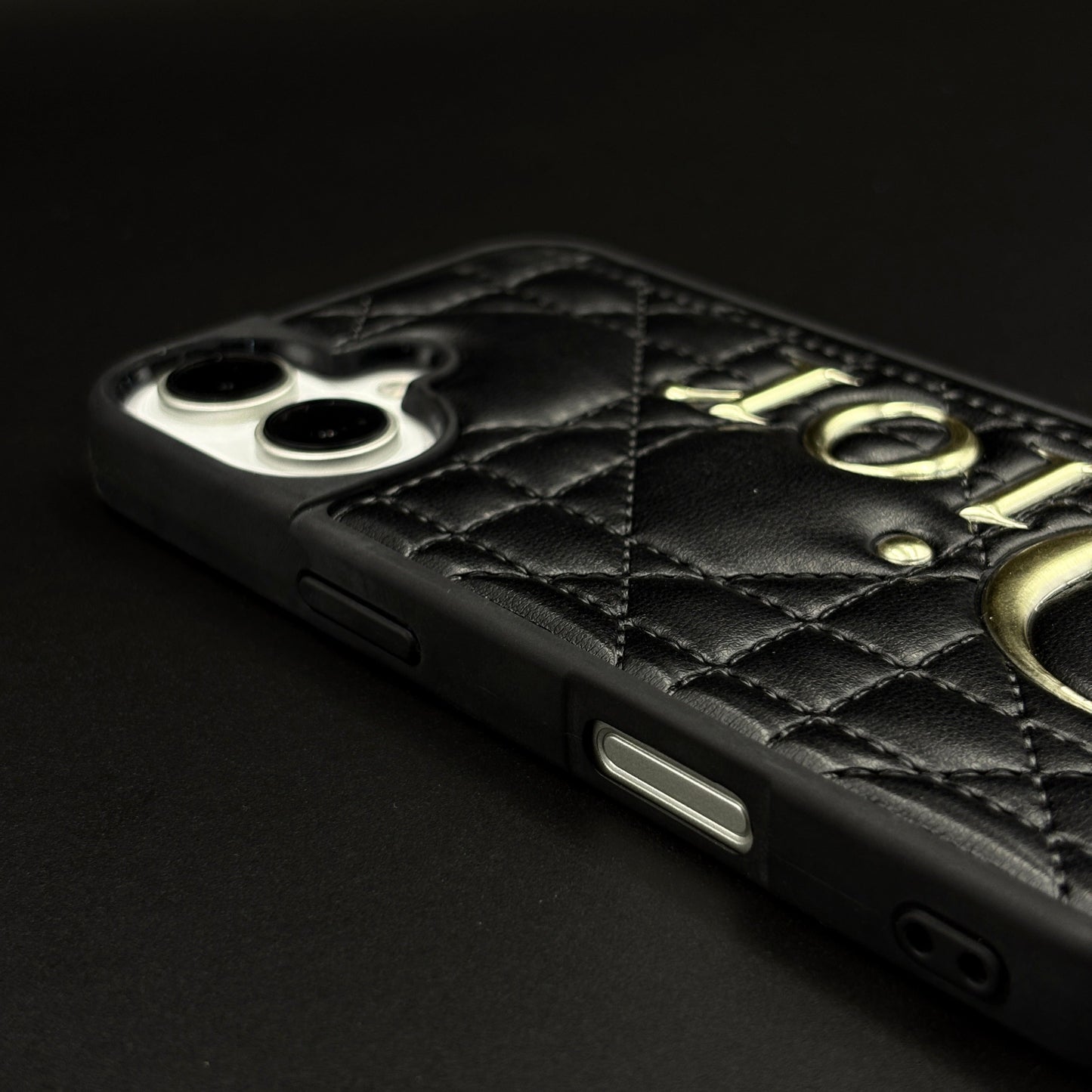 iPhone Luxury Brand CD Puffer Leather Case | Quilted Designer Protective Cover