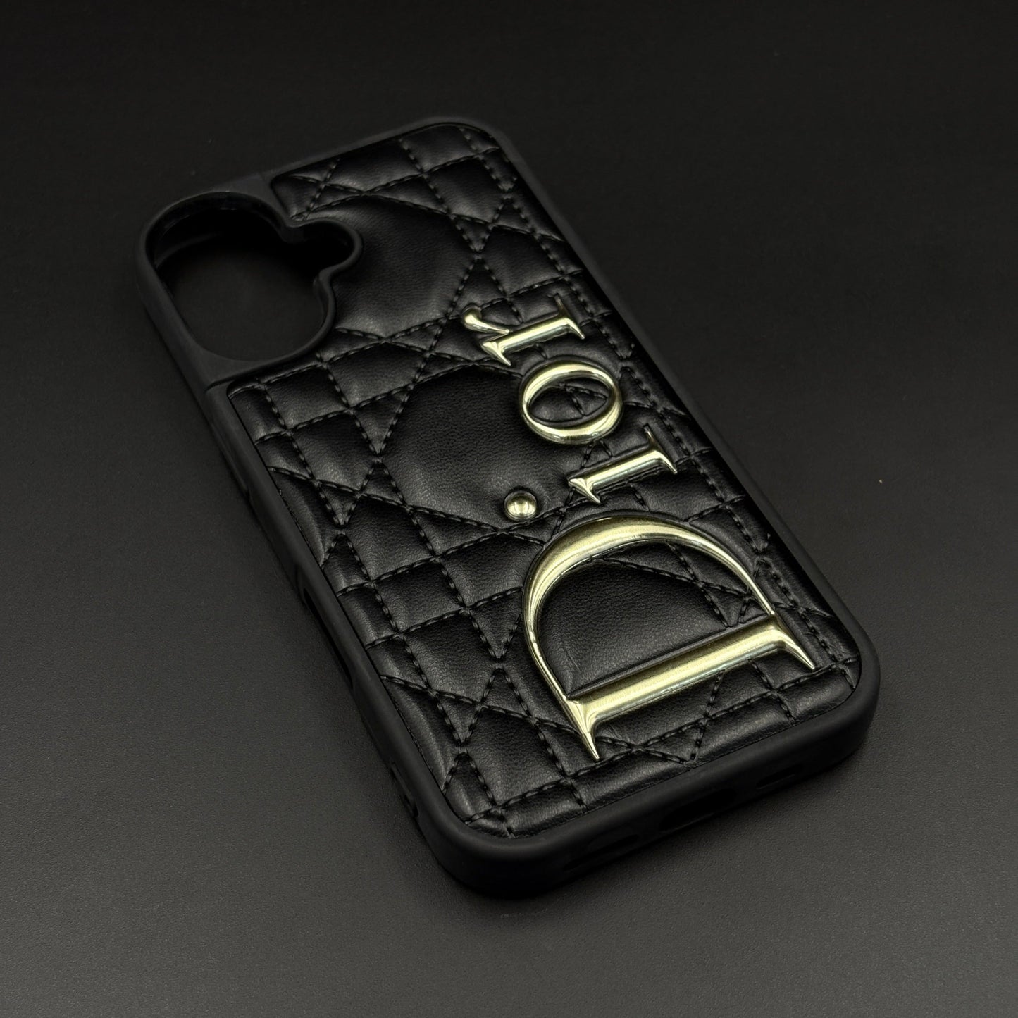 iPhone Luxury Brand CD Puffer Leather Case | Quilted Designer Protective Cover