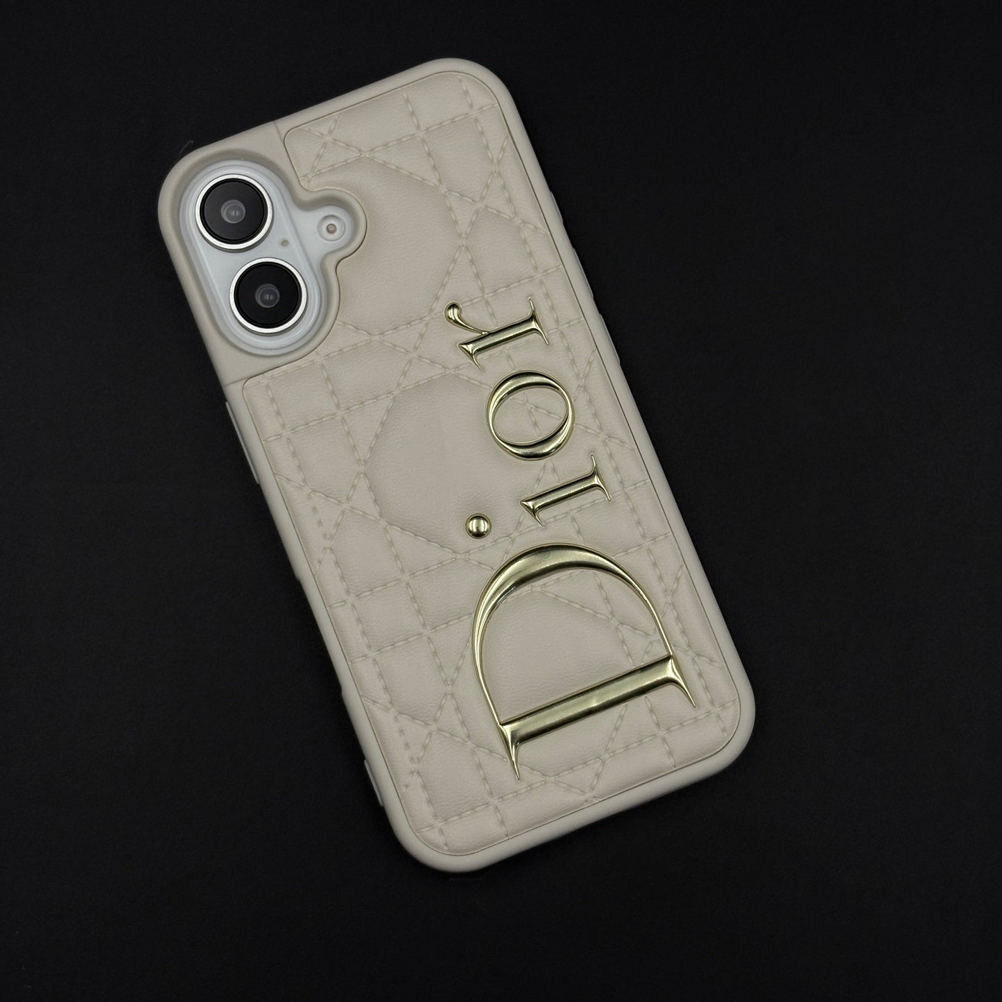 iPhone Luxury Brand CD Puffer Leather Case | Quilted Designer Protective Cover