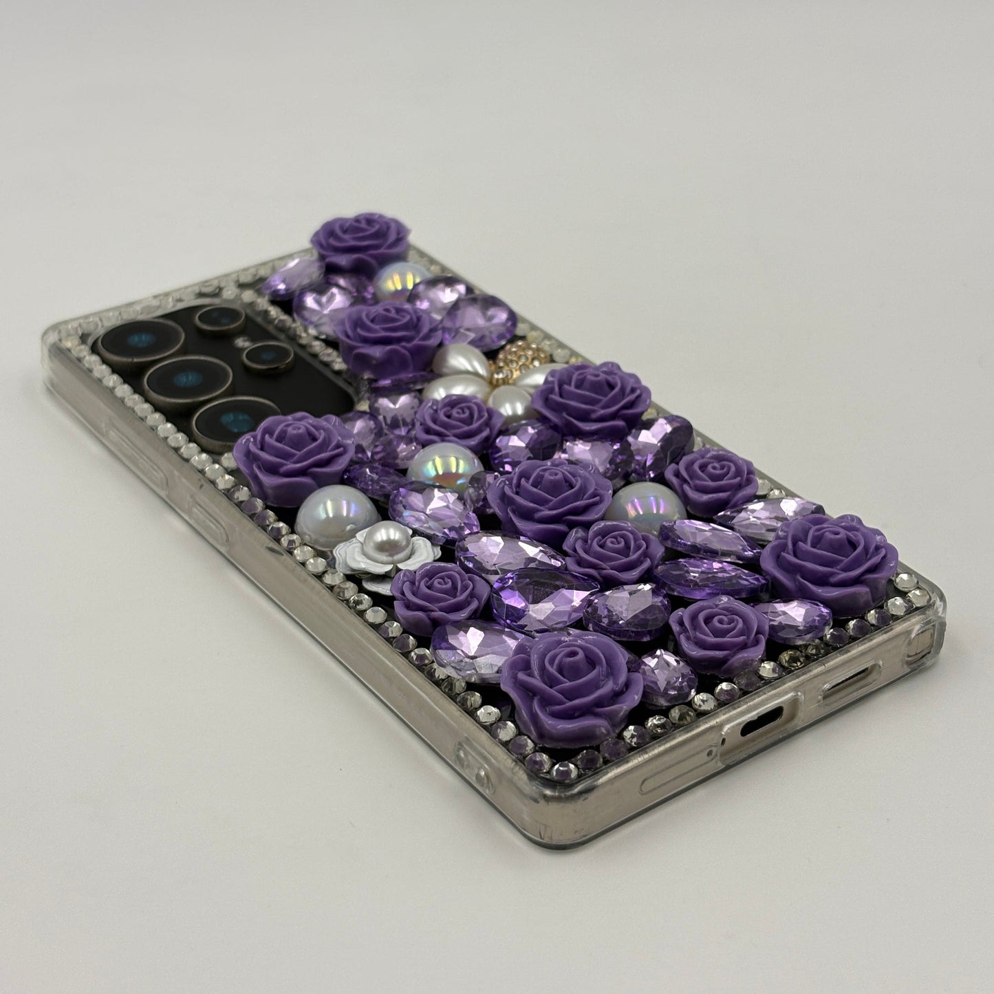 Samsung Galaxy S25 Ultra Rose Floral Rhinestone Diamond Case