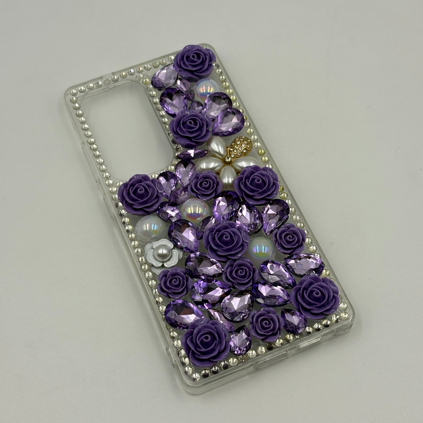 Samsung Galaxy S25 Ultra Rose Floral Rhinestone Diamond Case