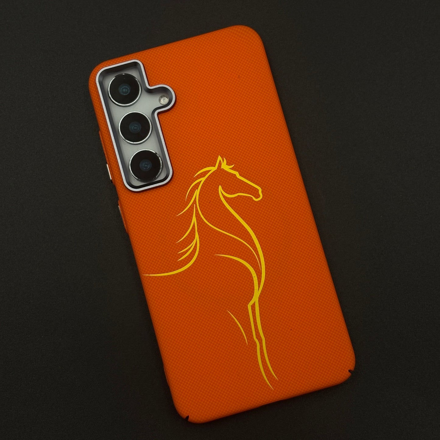 Burnt Orange Stallion Carbon Fibre Hidden MagSafe Case for Samsung Galaxy S24 | S25