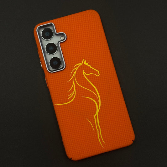 Burnt Orange Stallion Carbon Fibre Hidden MagSafe Case for Samsung Galaxy S24 | S25