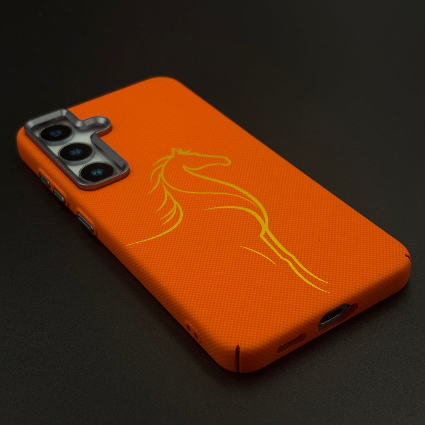 Burnt Orange Stallion Carbon Fibre Hidden MagSafe Case for Samsung Galaxy S24 | S25