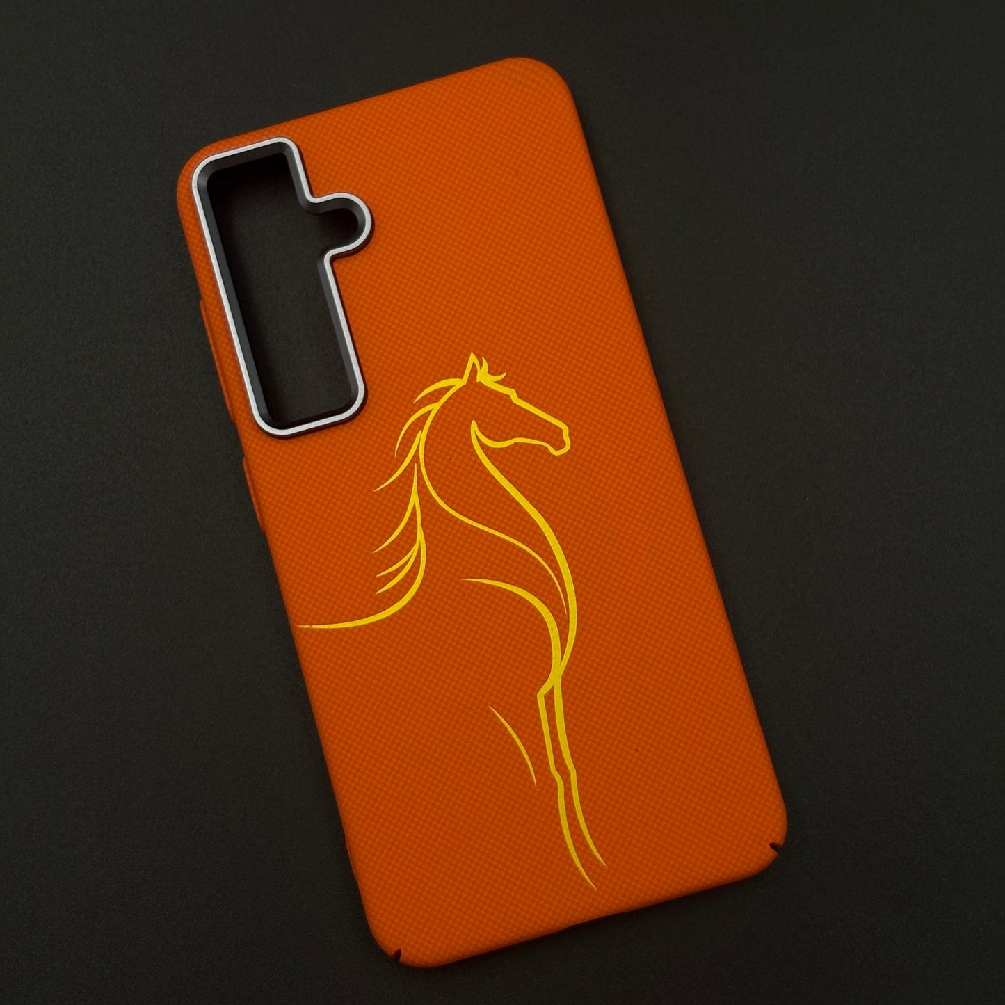 Burnt Orange Stallion Carbon Fibre Hidden MagSafe Case for Samsung Galaxy S24 | S25