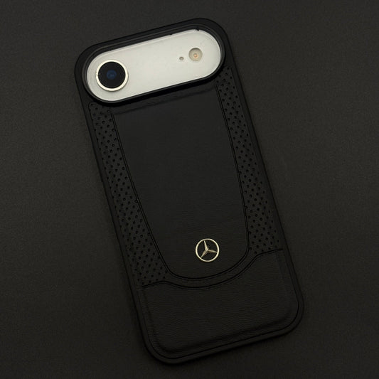 Black Perf Line Luxury Sports Car Merc Case for iPhone 17 Air with Perforated Detail