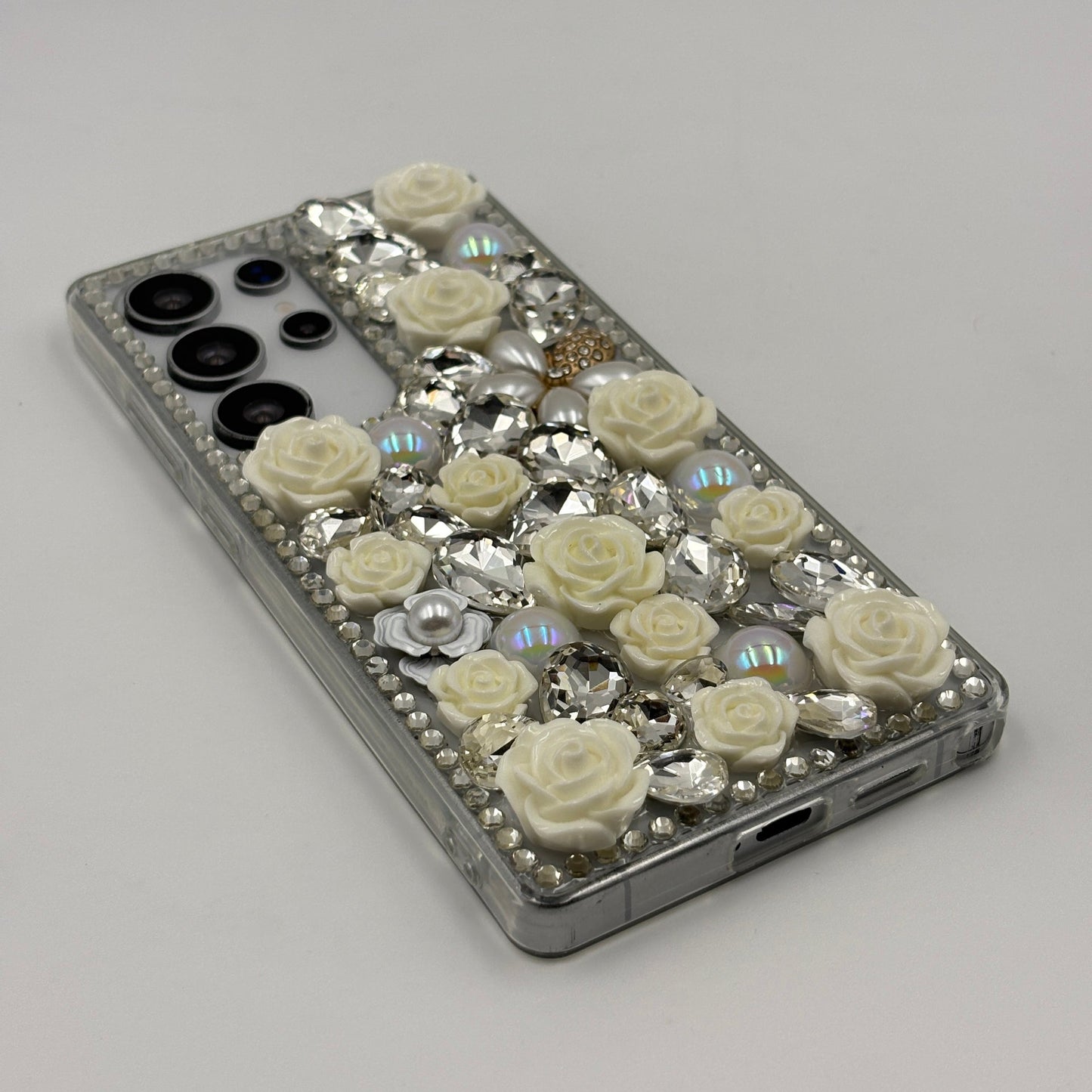Samsung Galaxy S25 Ultra Rose Floral Rhinestone Diamond Case