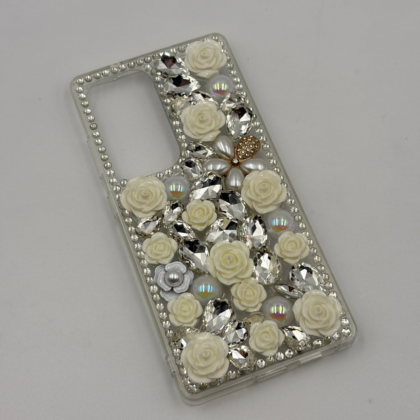 Samsung Galaxy S25 Ultra Rose Floral Rhinestone Diamond Case