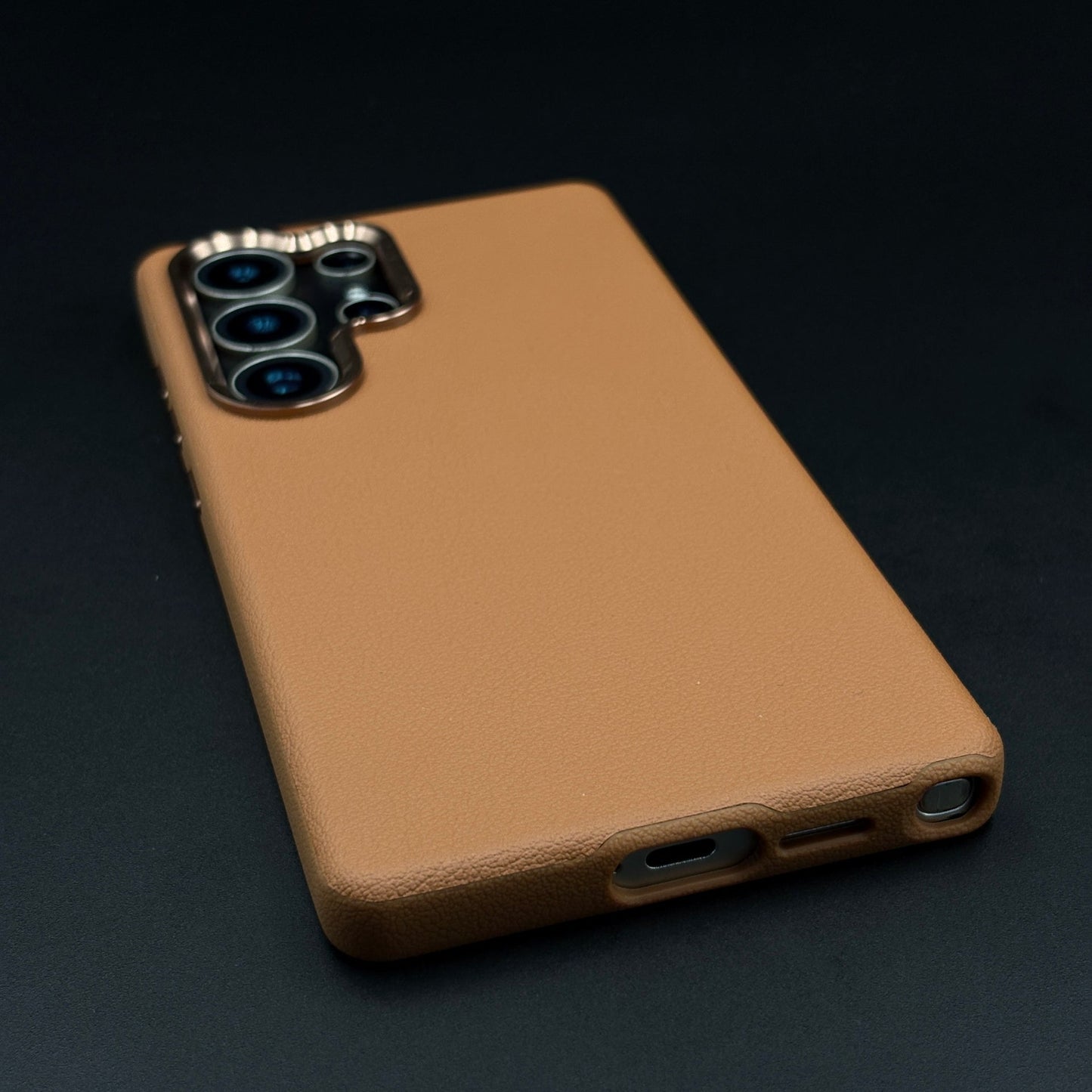Wireless Charging Leather Case for Samsung Galaxy S24 Ultra | Hidden MagSafe | Elegant Luxury Cover
