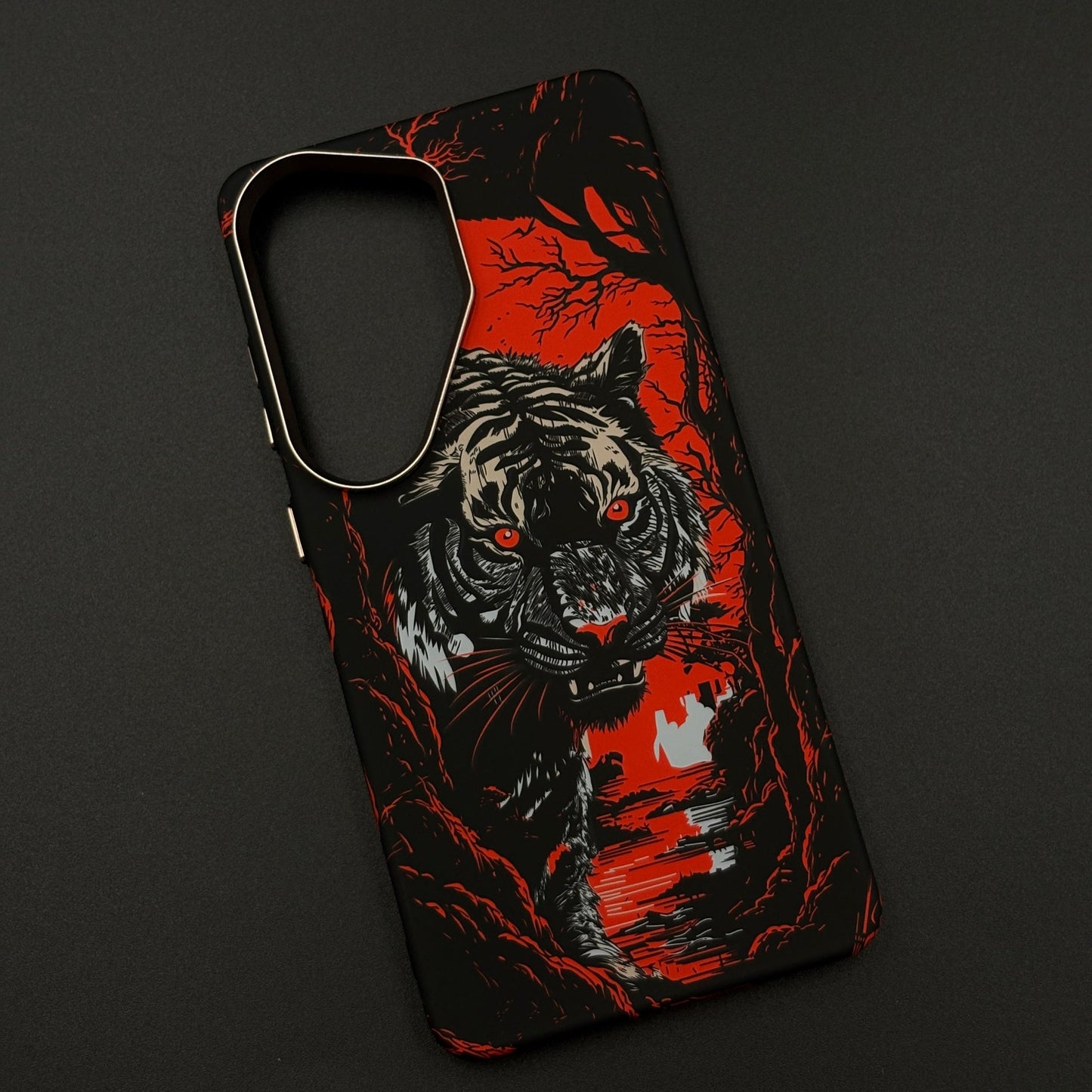 Tiger Flame Noir Carbon Fiber Hidden MagSafe Case for Samsung Galaxy S26 Ultra