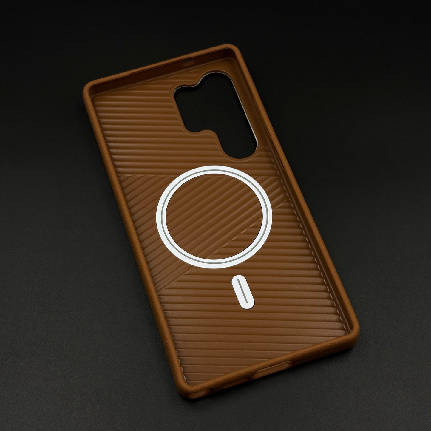 Wireless Charging Leather Case for Samsung Galaxy S24 Ultra | Hidden MagSafe | Elegant Luxury Cover