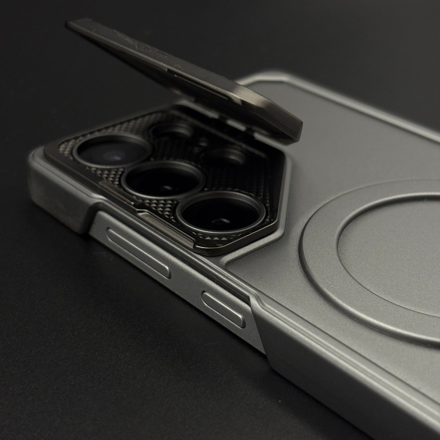 Matte MagSafe Case with Metal Bracket Kickstand for Samsung Galaxy S25 Ultra
