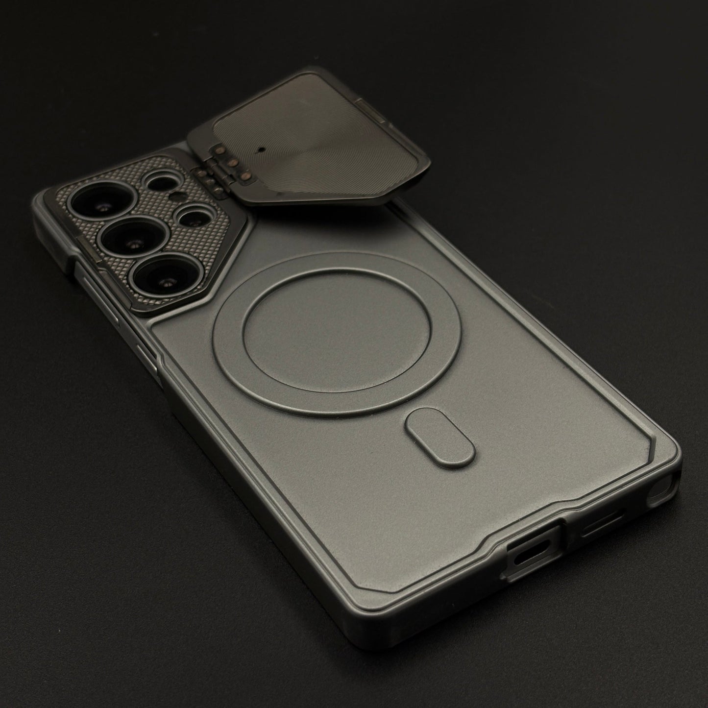 Matte MagSafe Case with Metal Bracket Kickstand for Samsung Galaxy S25 Ultra