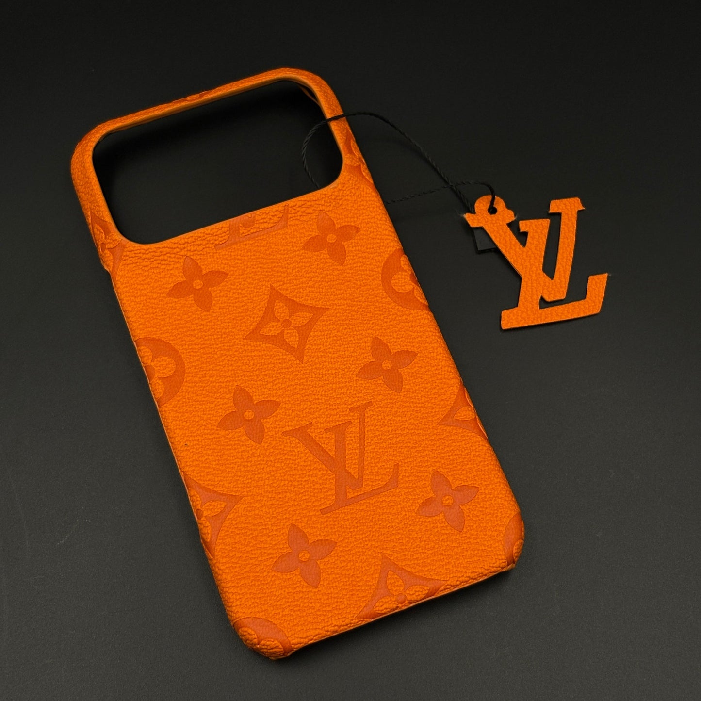 Luxury Branded Orange Mobile Case Cover for iPhone 17 Series | Designer Interlocking Pattern Edition
