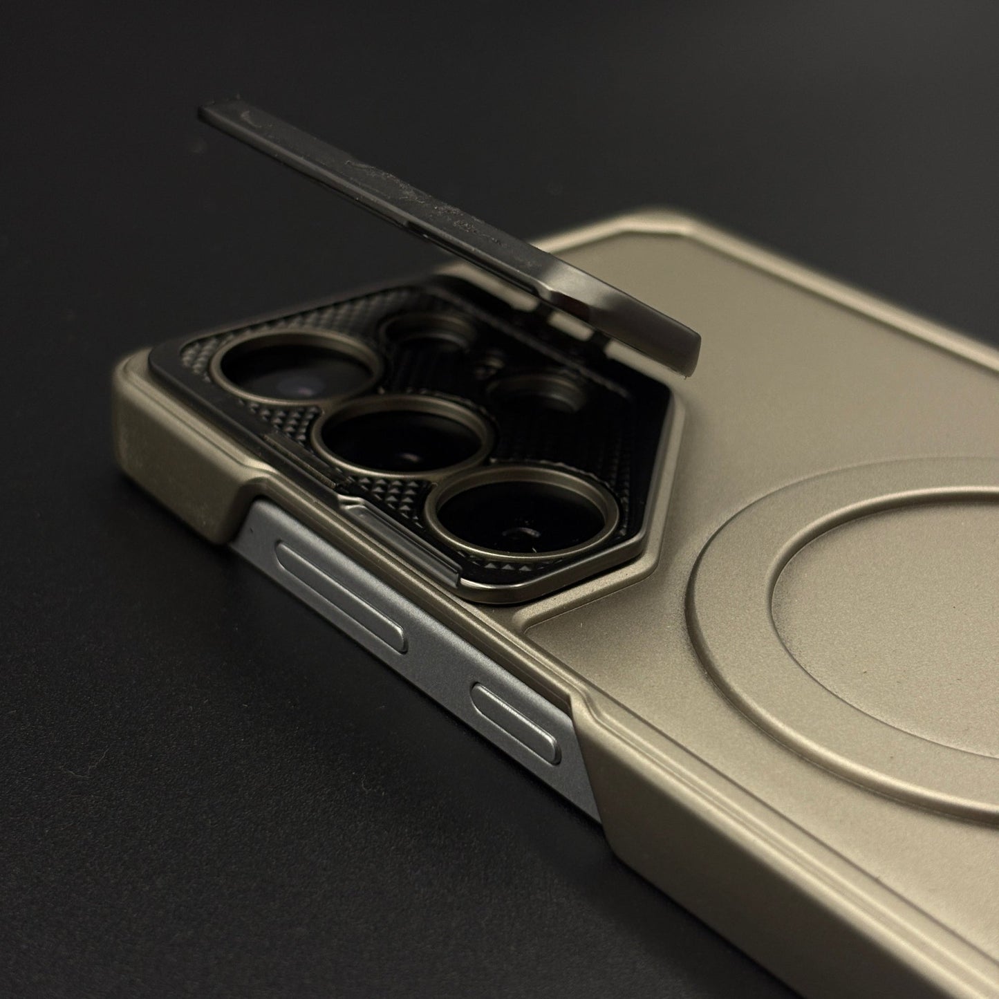 Matte MagSafe Case with Metal Bracket Kickstand for Samsung Galaxy S25 Ultra
