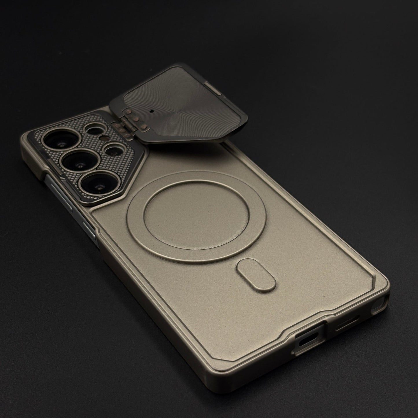 Matte MagSafe Case with Metal Bracket Kickstand for Samsung Galaxy S25 Ultra