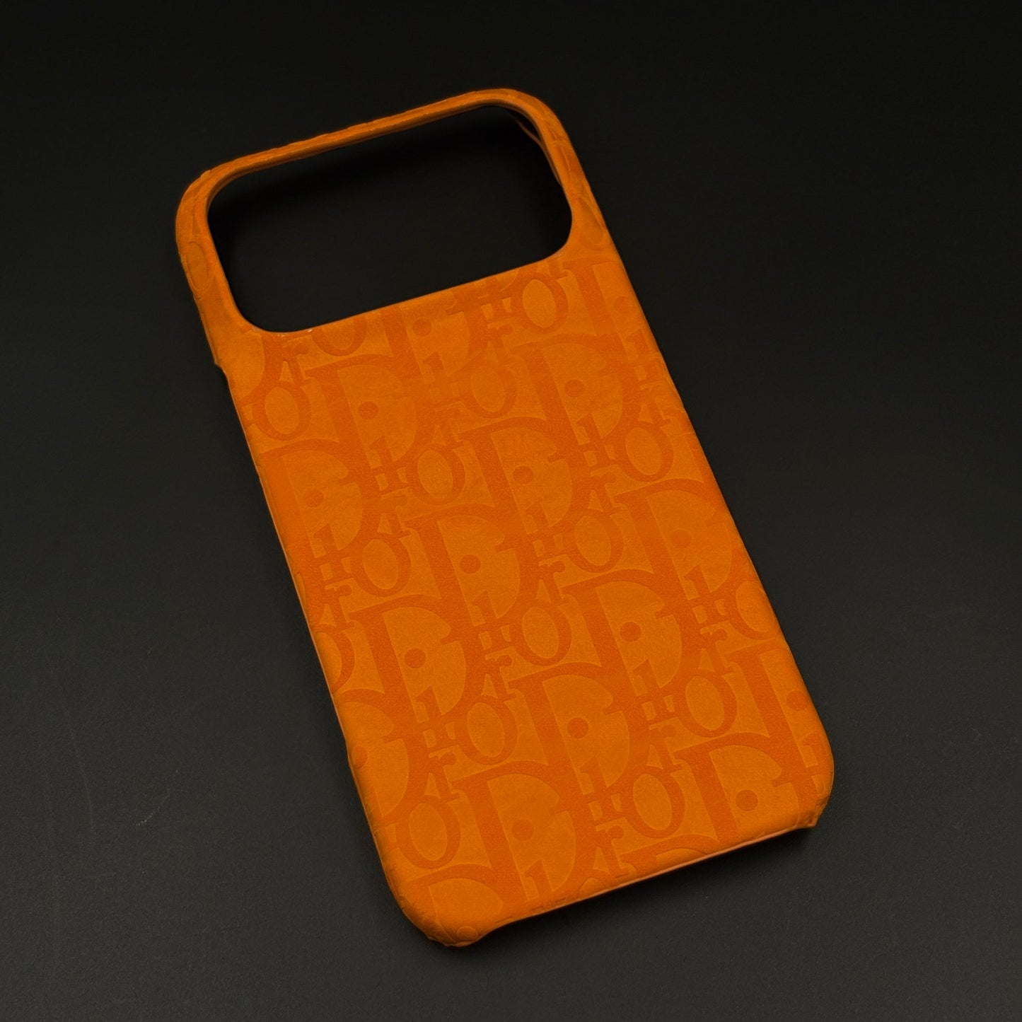 Luxury Oblique CD Monogram Orange Mobile Case Cover for iPhone 17 Series | Premium Designer inspired