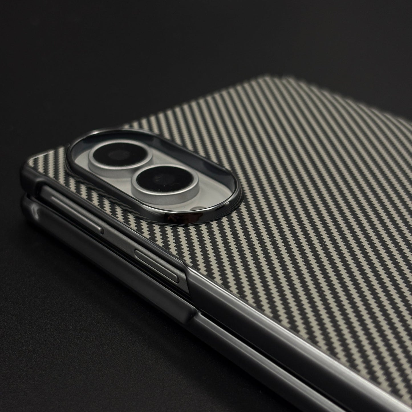 Carbon Fibre Smooth Feel Case with Front Screen Protector For Samsung Galaxy Z Fold 8