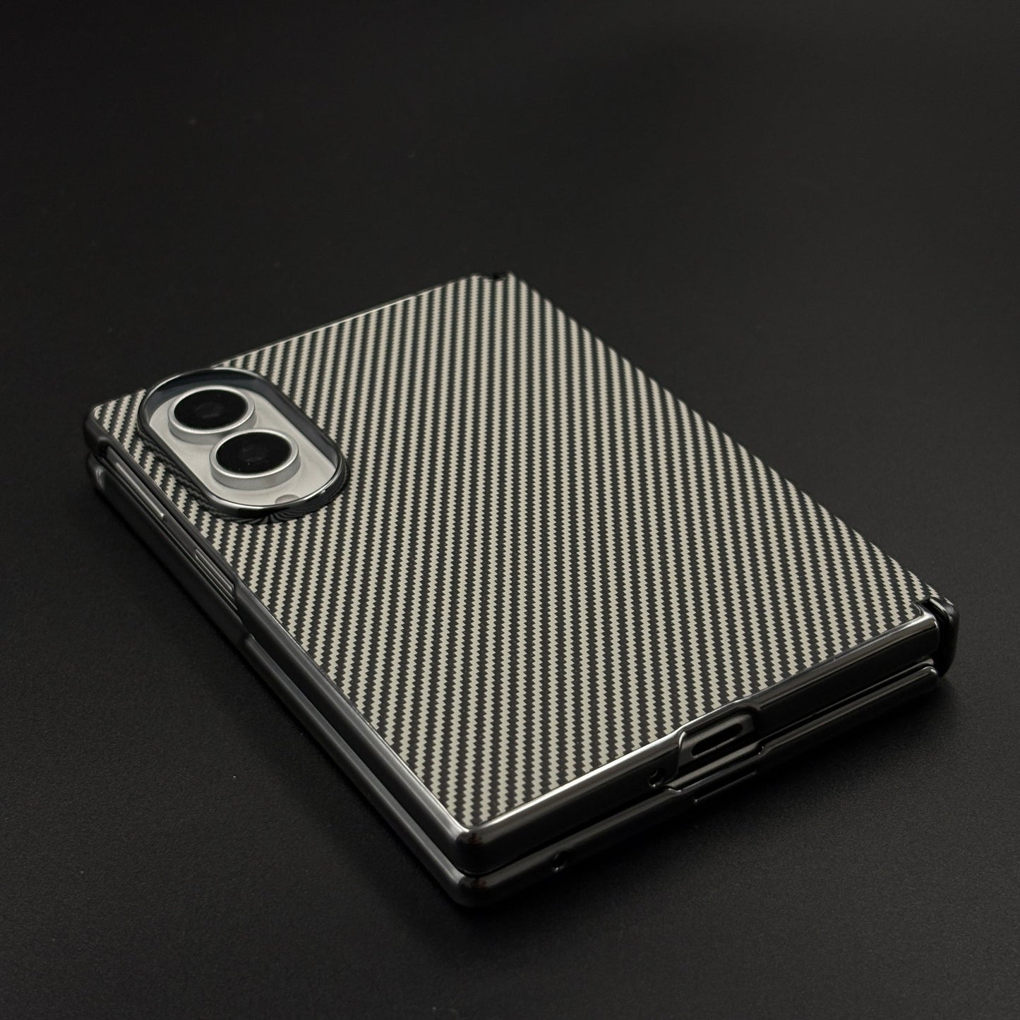 Carbon Fibre Smooth Feel Case with Front Screen Protector For Samsung Galaxy Z Fold 8