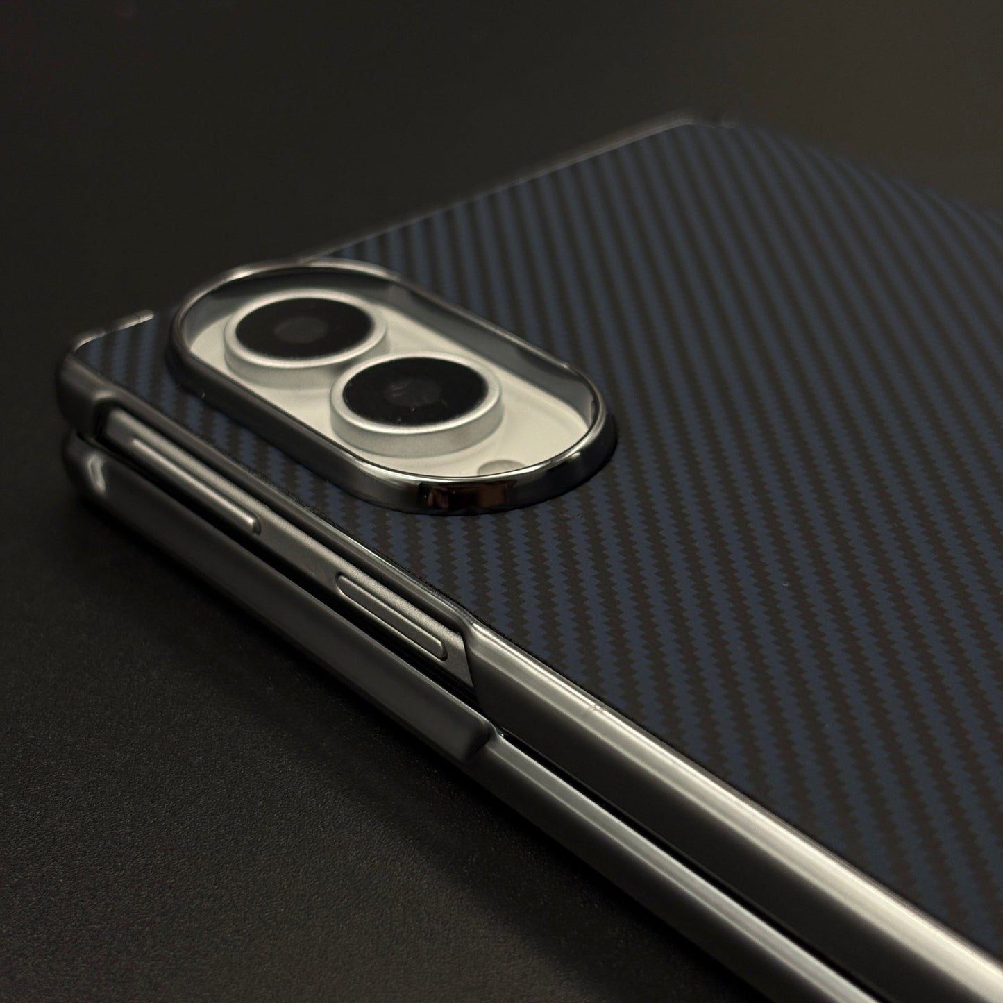 Carbon Fibre Smooth Feel Case with Front Screen Protector For Samsung Galaxy Z Fold 8