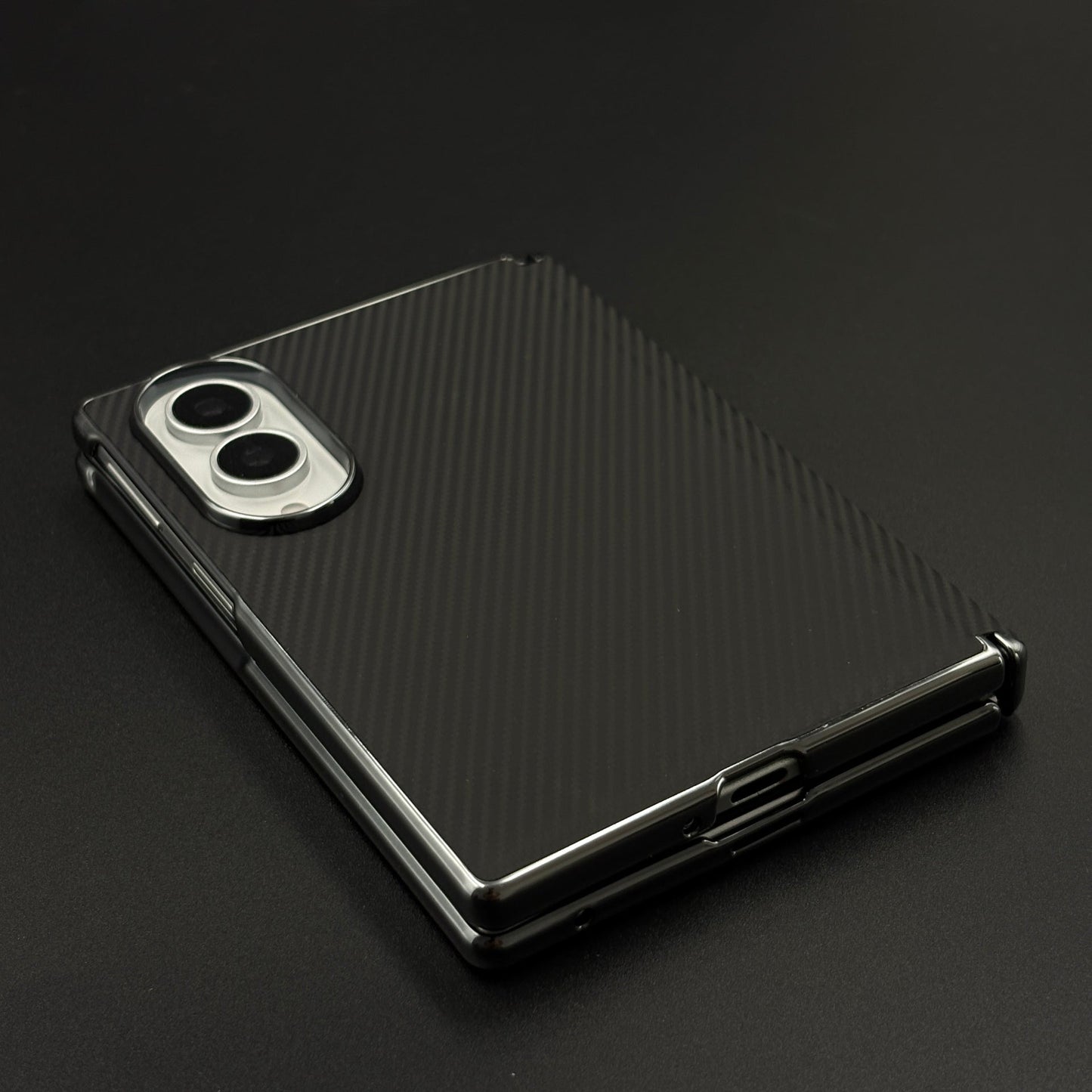 Carbon Fibre Smooth Feel Case with Front Screen Protector For Samsung Galaxy Z Fold 8