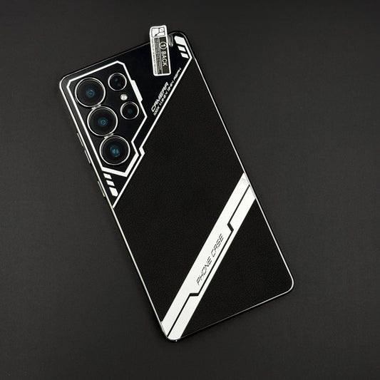 Electroplated Leather Case for Samsung Galaxy S25 Ultra | Premium Dual Texture | Camera Protection
