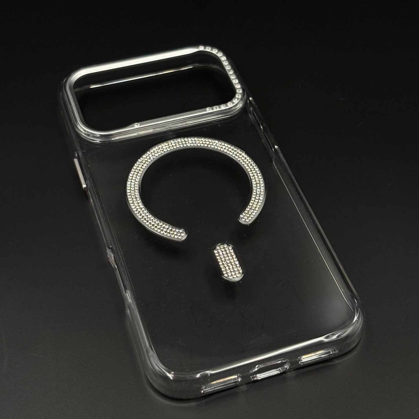 Rhinestone MagSafe Ring Case for iPhone 17 Series | Crystal Bling Wireless Charging Cover
