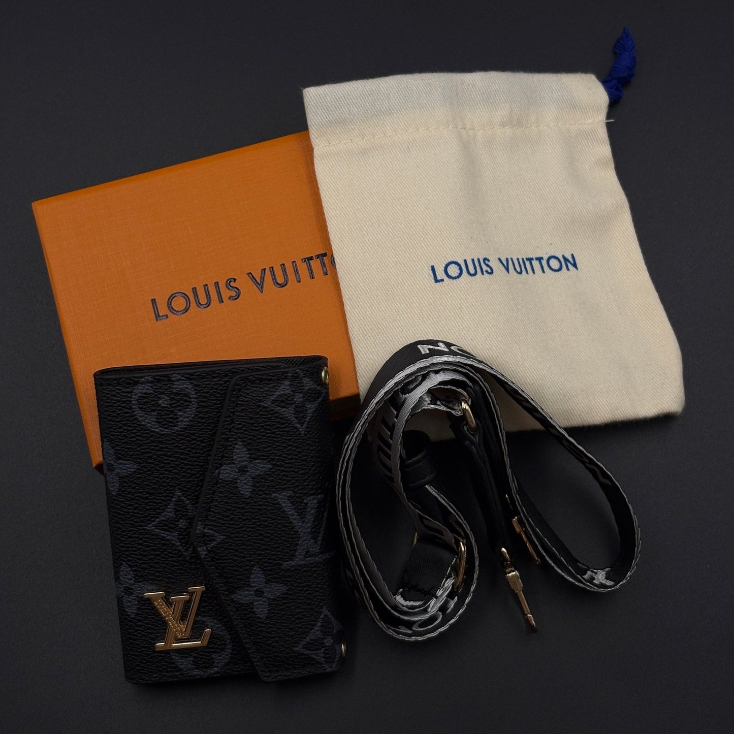Luxury Fashion Brand Monogram Empreinte Victorine Leather Wallet Card Holder Strap with Box