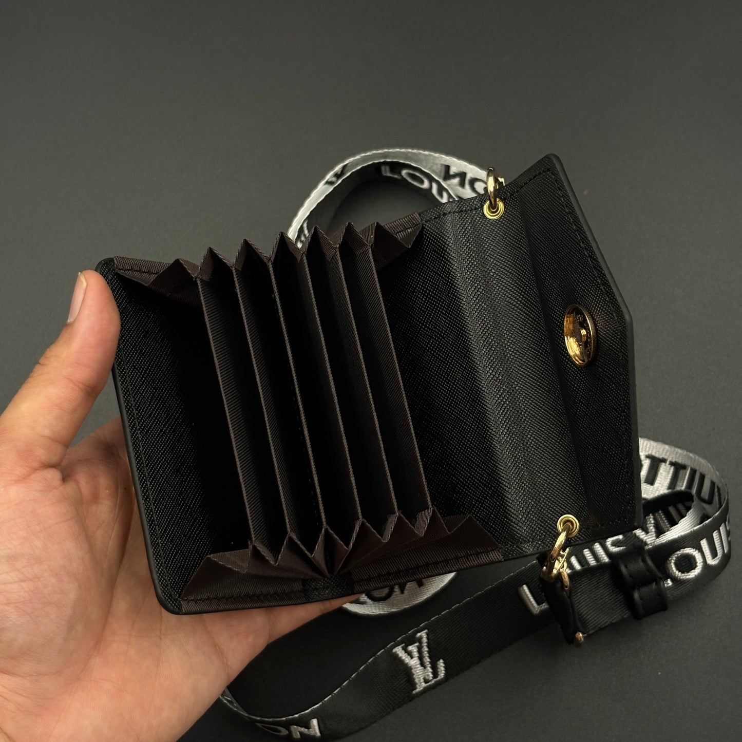 Luxury Fashion Brand Monogram Empreinte Victorine Leather Wallet Card Holder Strap with Box