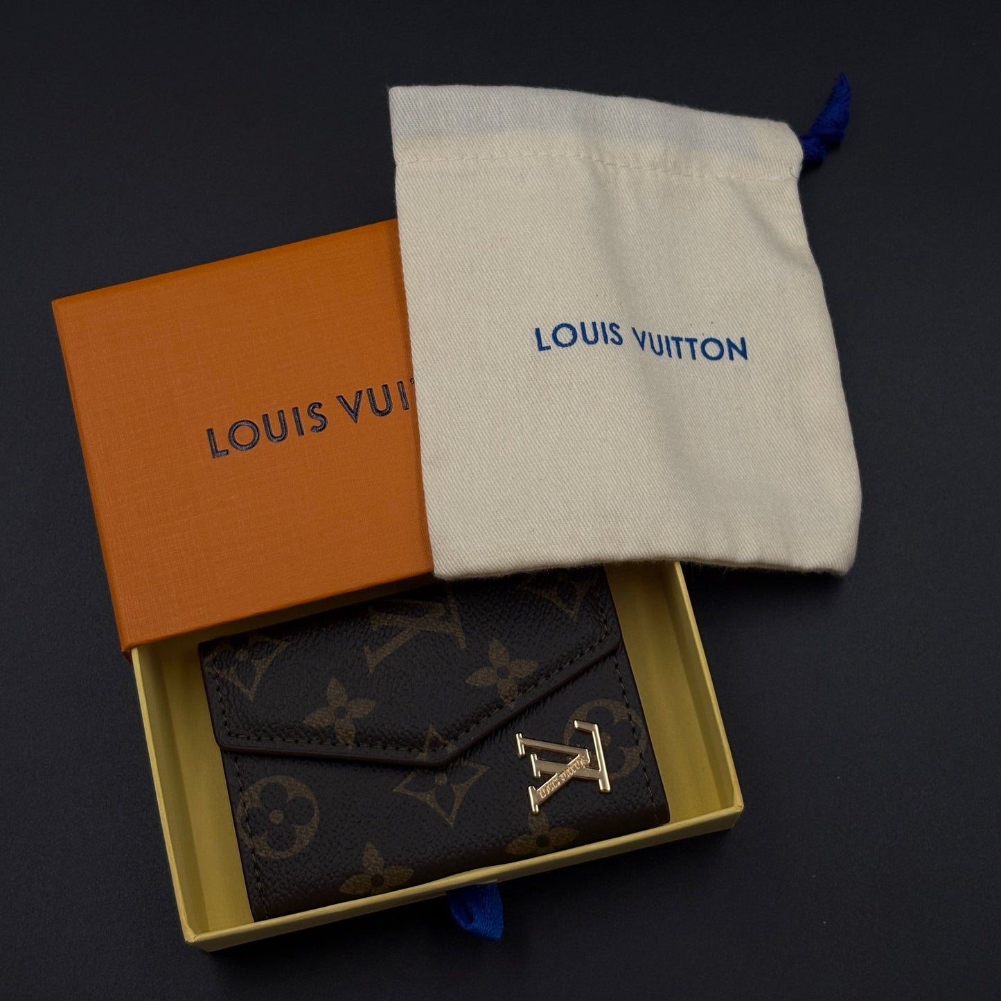 Luxury Fashion Brand Monogram Empreinte Victorine Wallet Card Holder Strap with Box