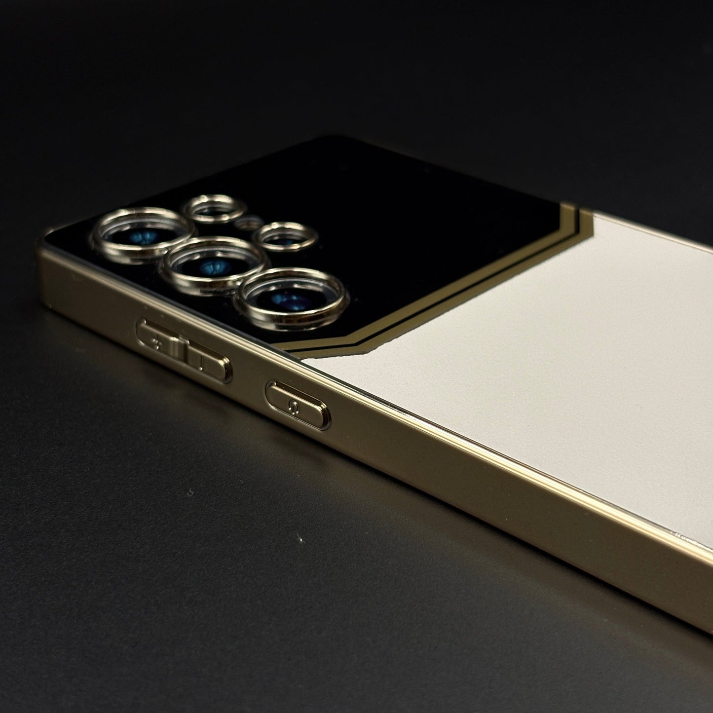 Gold Plated Gloss & Leather Case for Samsung Galaxy S25 Ultra | Premium Hybrid Finish | Elegant Cover