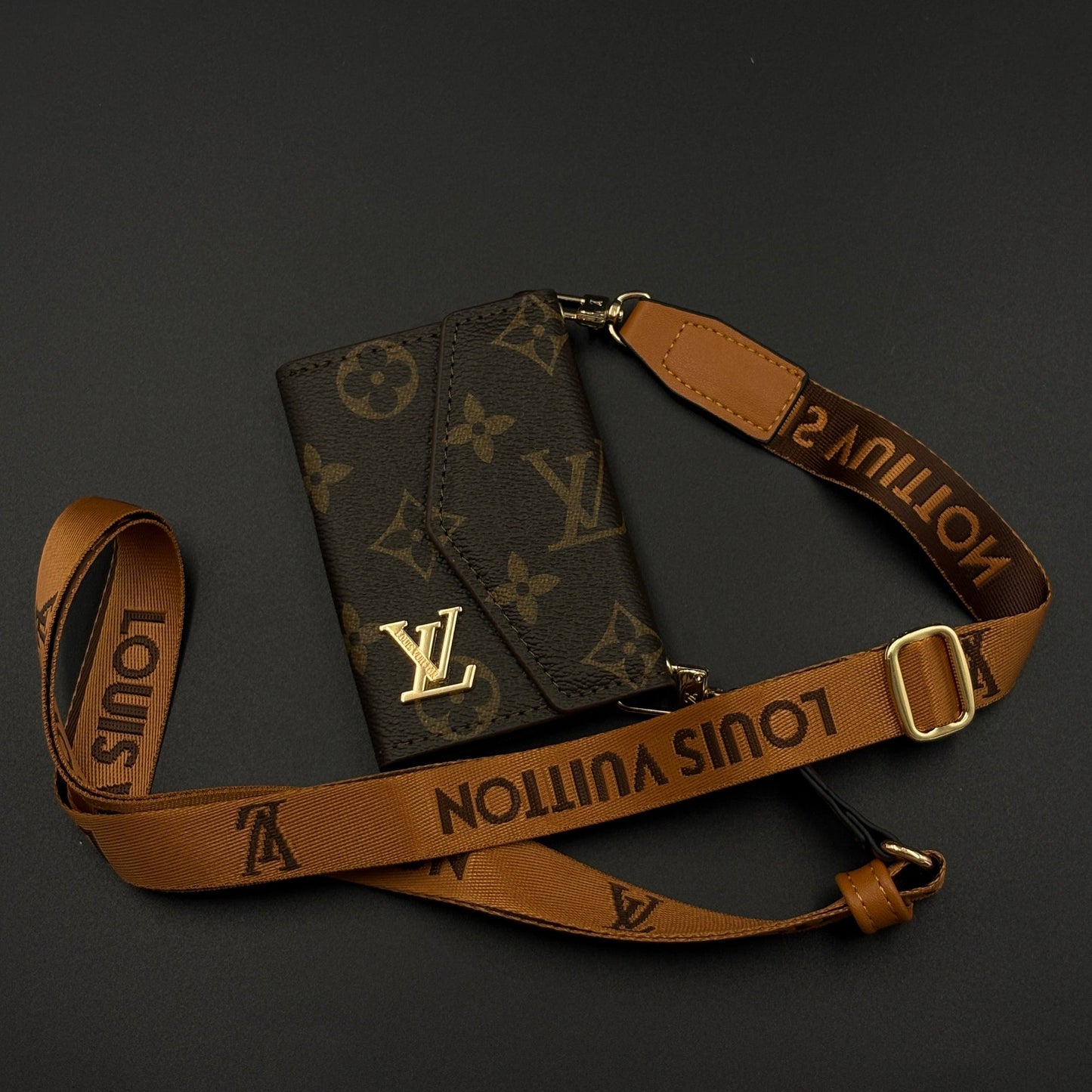 Luxury Fashion Brand Monogram Empreinte Victorine Leather Wallet Card Holder Strap with Box