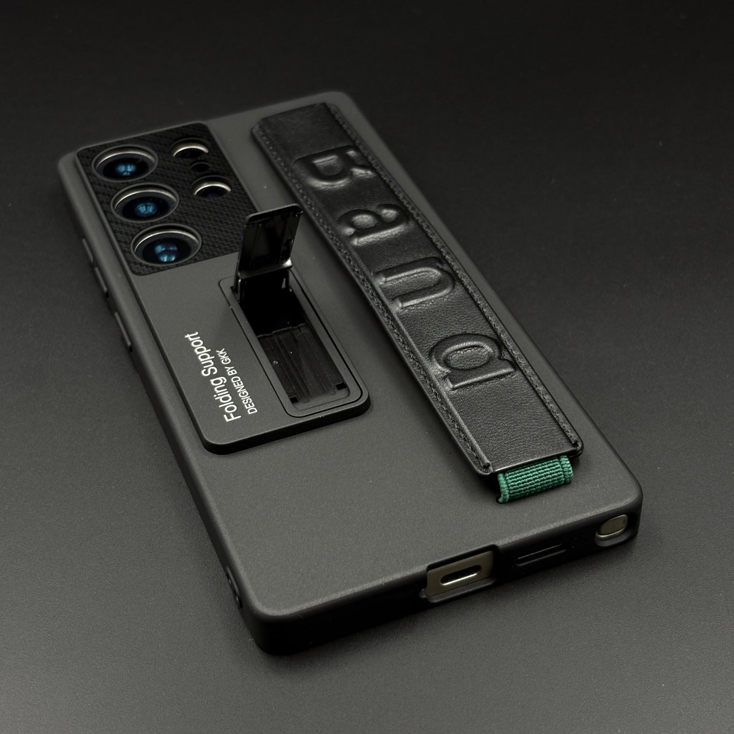 Shockproof Kickstand Case for Samsung Galaxy S25 Ultra with Wristband Grip & Protective Cover