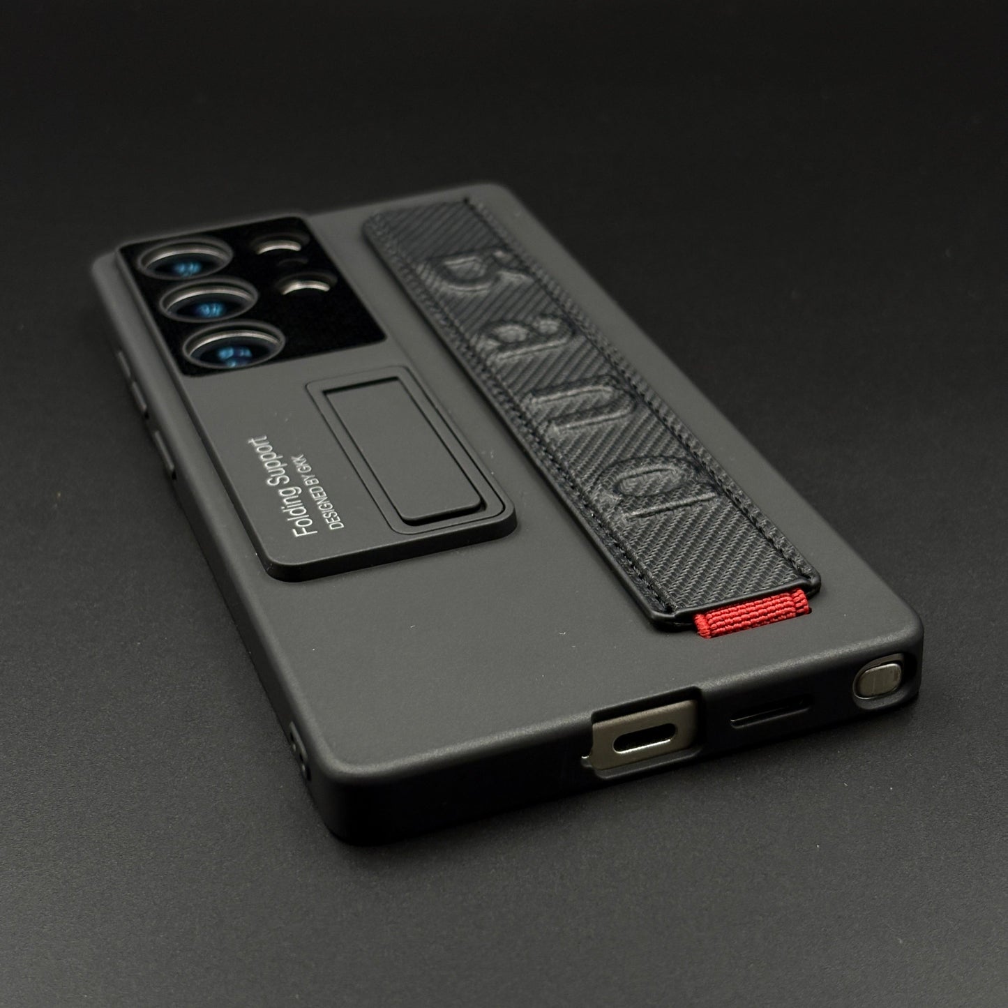 Shockproof Kickstand Case for Samsung Galaxy S25 Ultra with Wristband Grip & Protective Cover