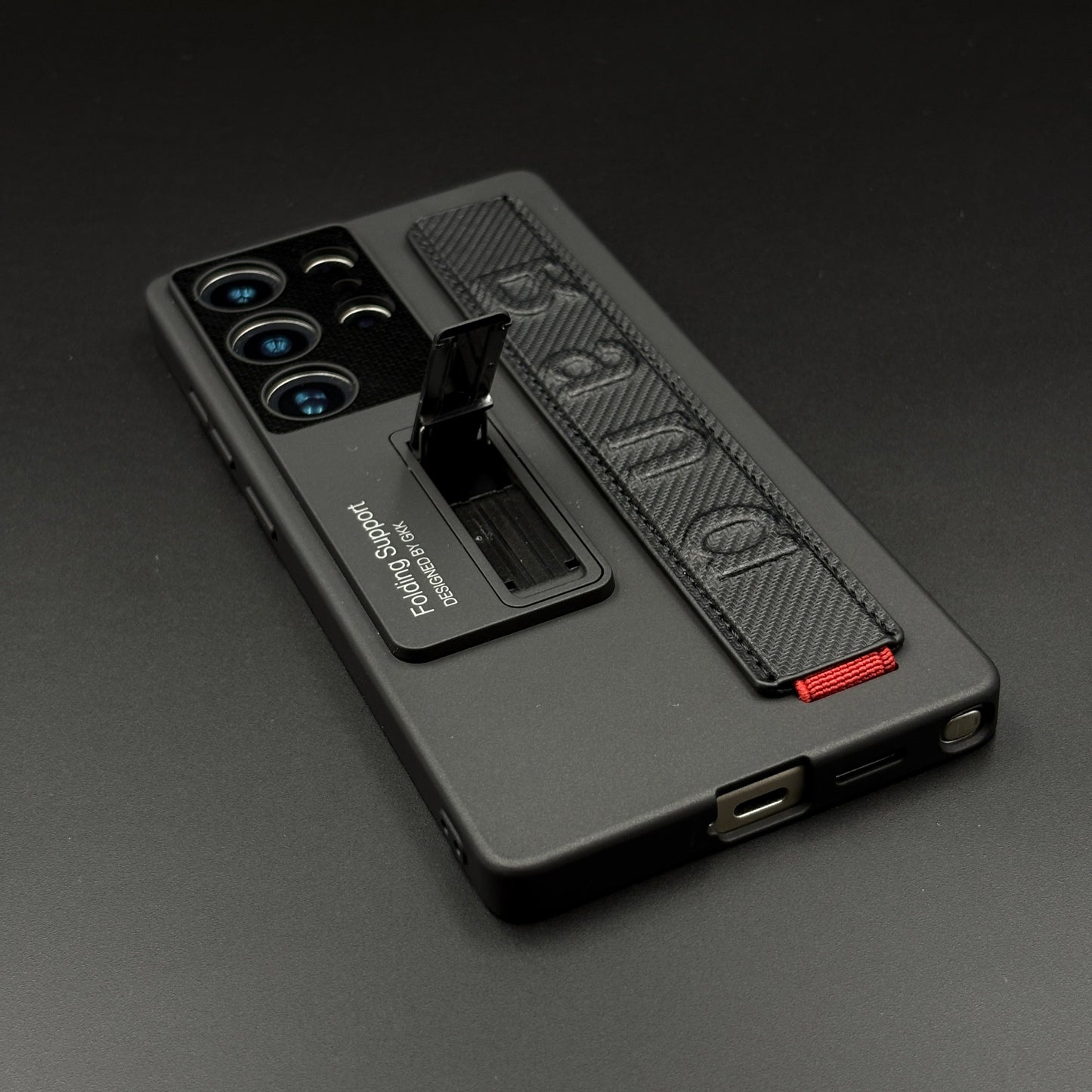 Shockproof Kickstand Case for Samsung Galaxy S25 Ultra with Wristband Grip & Protective Cover