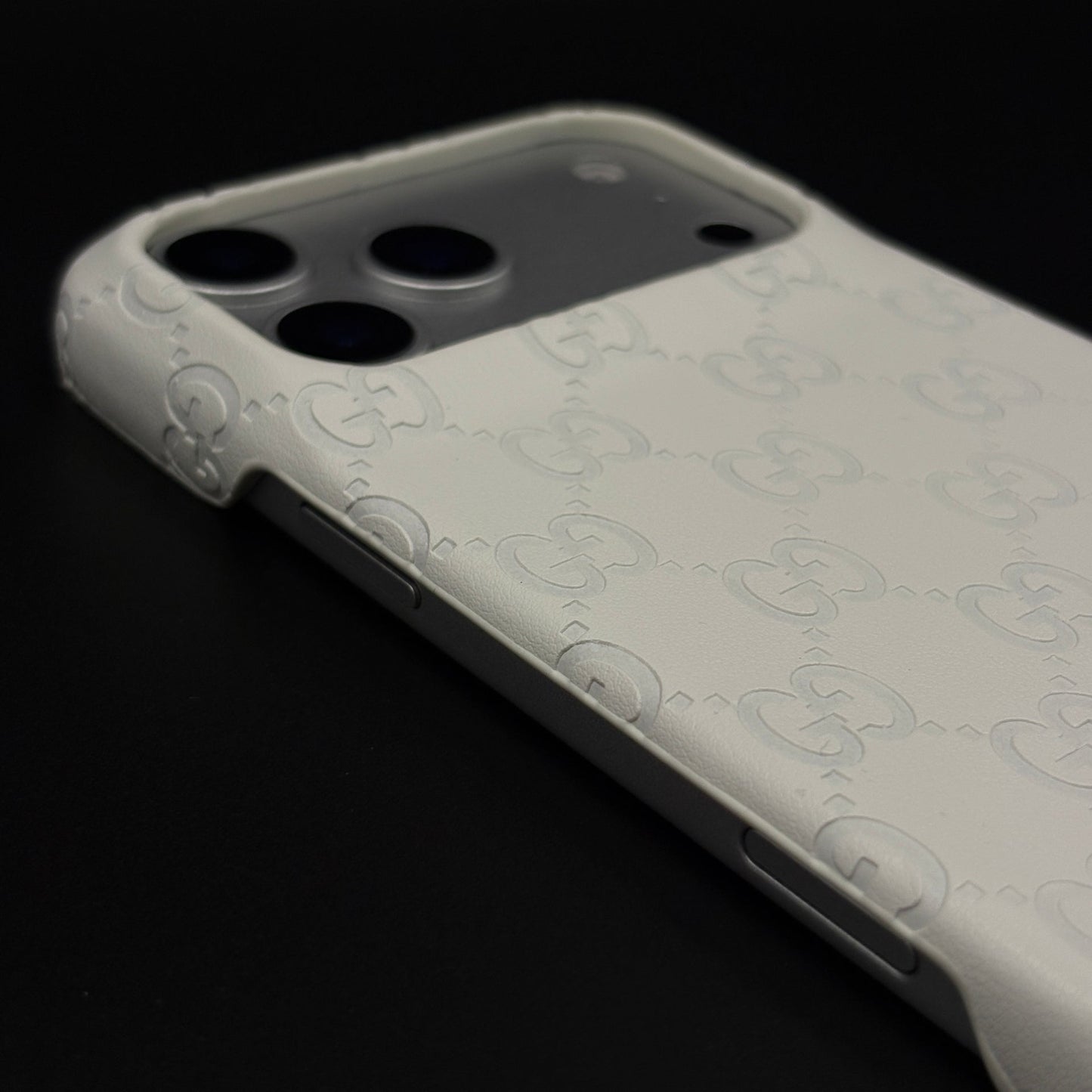 Luxury GG Monogram Leather Mobile Case Cover for iPhone 17 Series | Premium Embossed Monogram | Slim Fit