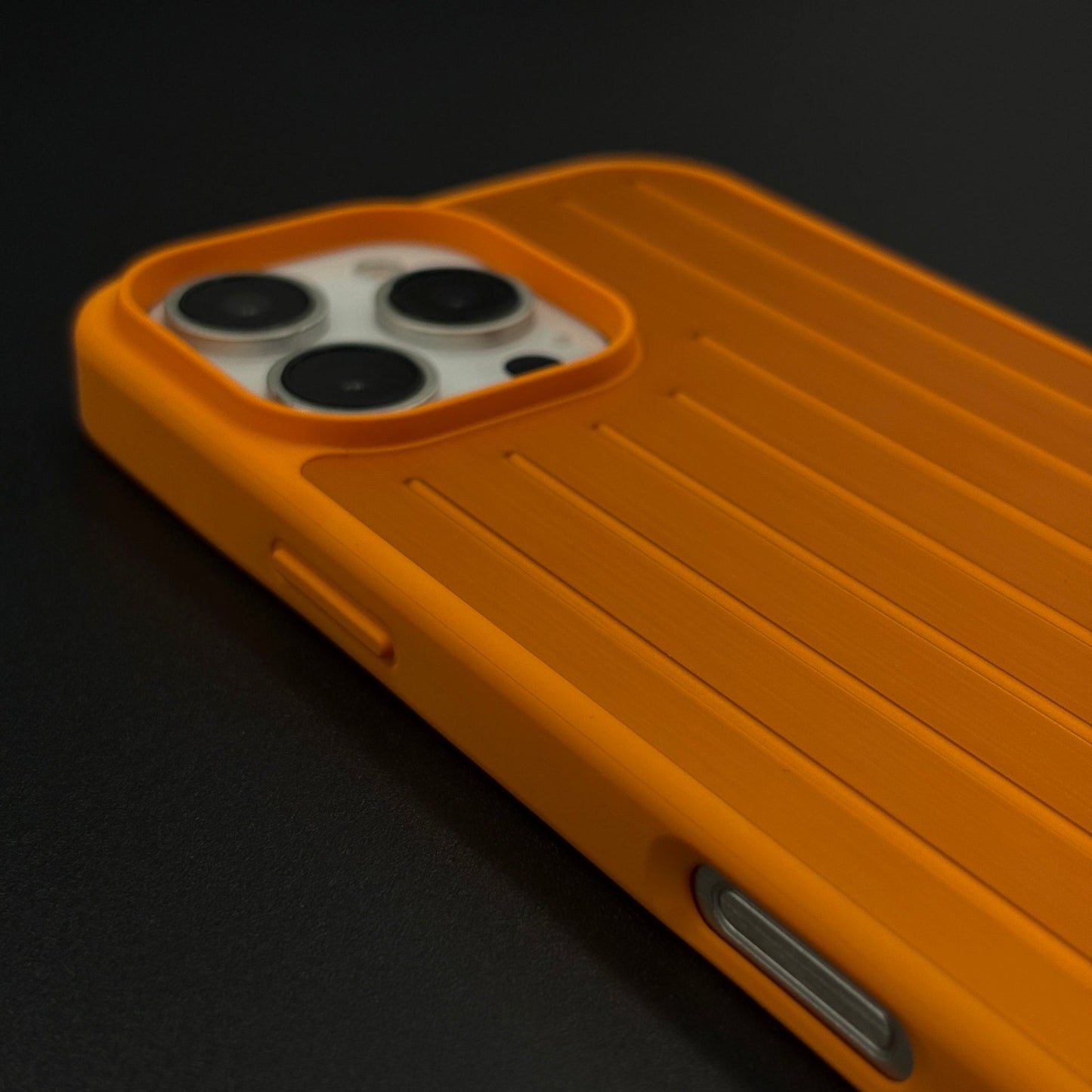 Luxury Luggage Brand RM Vertical Ribbed Hidden MagSafe OG Case for iPhone