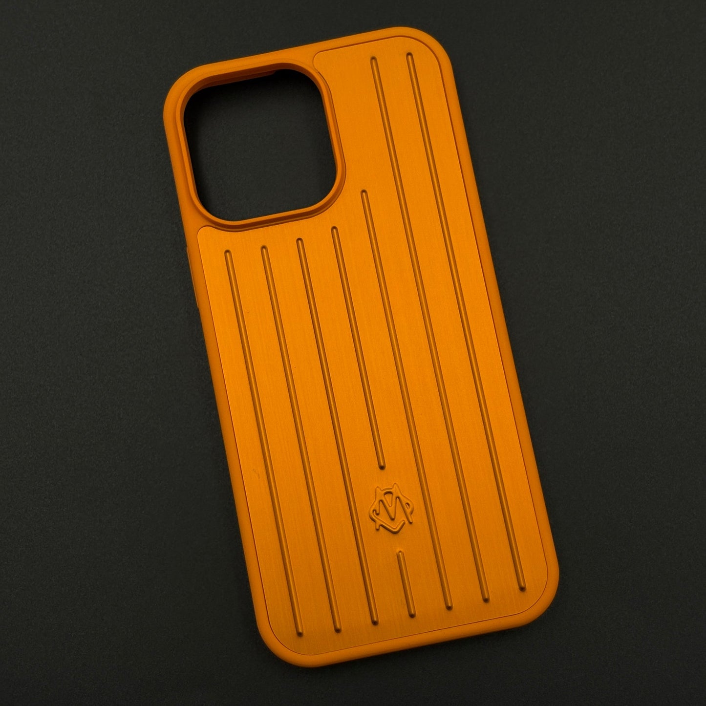 Luxury Luggage Brand RM Vertical Ribbed Hidden MagSafe OG Case for iPhone