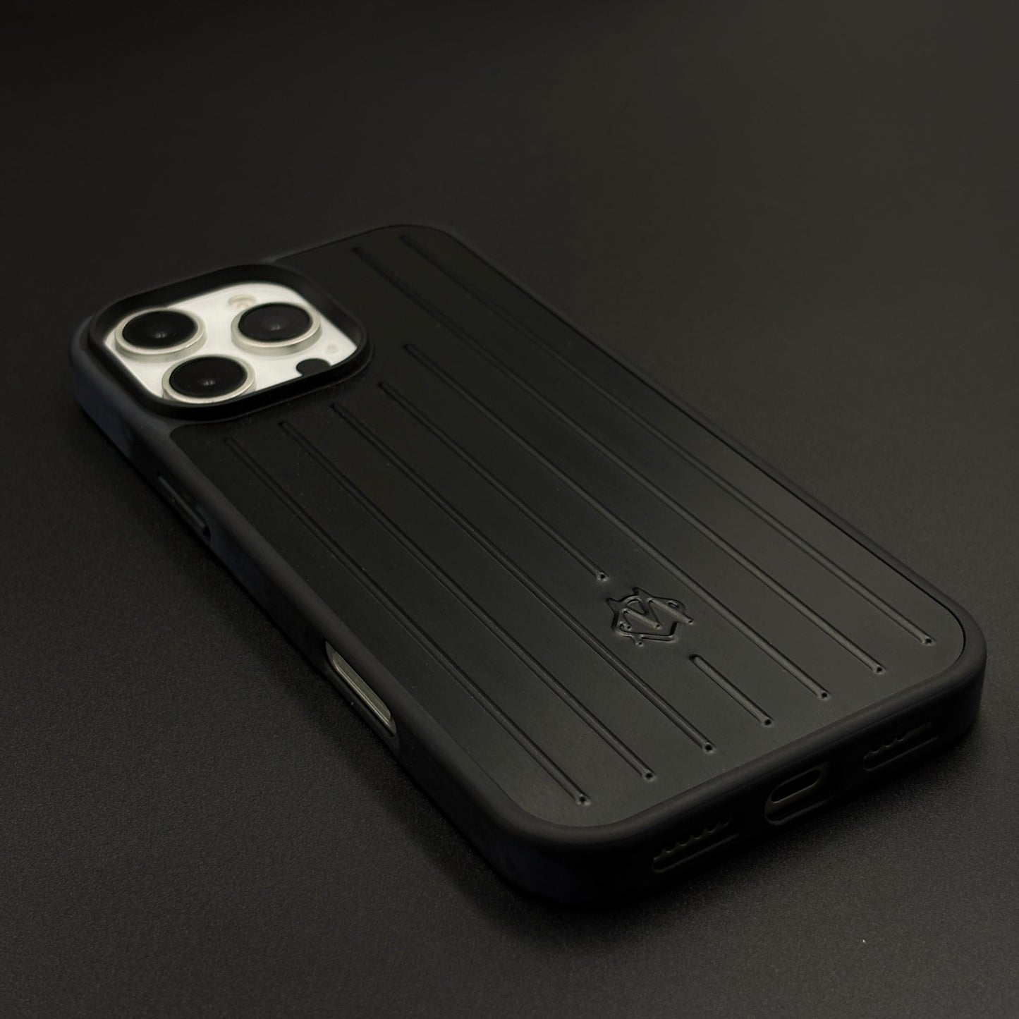 Luxury Luggage Brand RM Vertical Ribbed Hidden MagSafe OG Case for iPhone