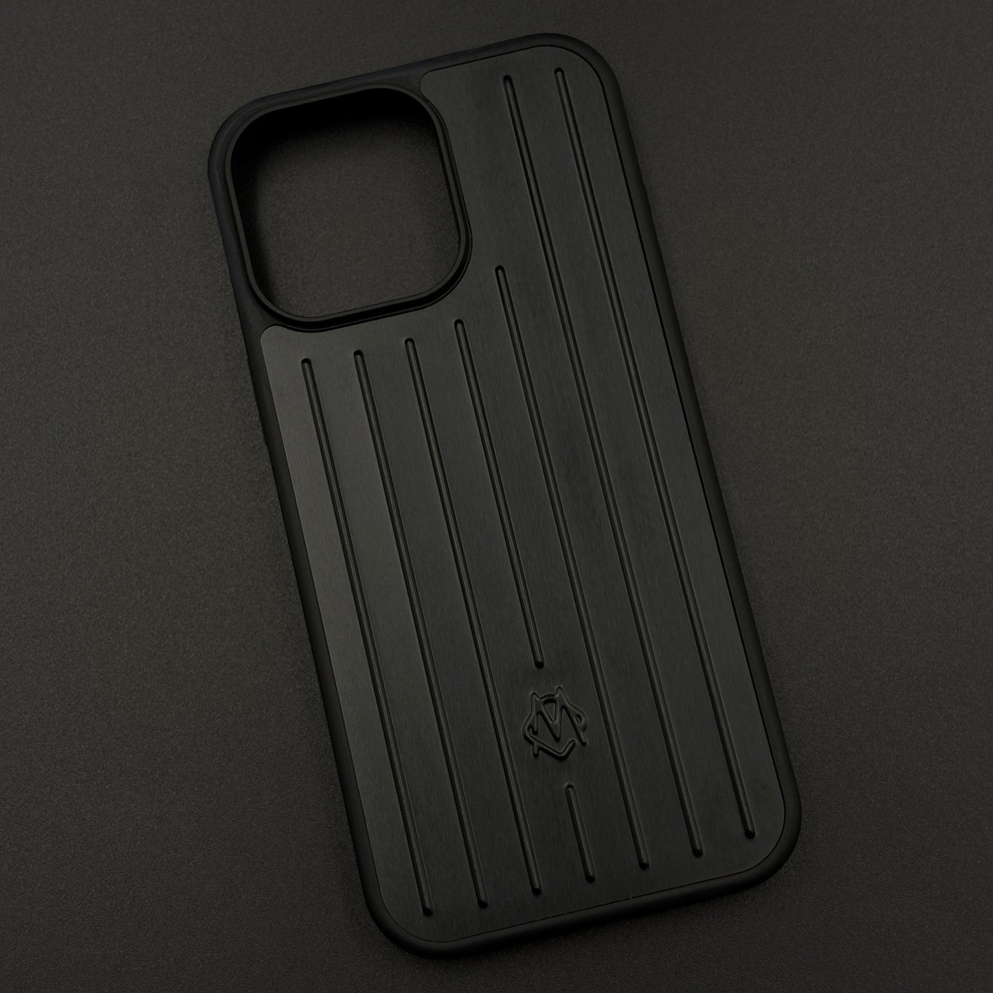 Luxury Luggage Brand RM Vertical Ribbed Hidden MagSafe OG Case for iPhone