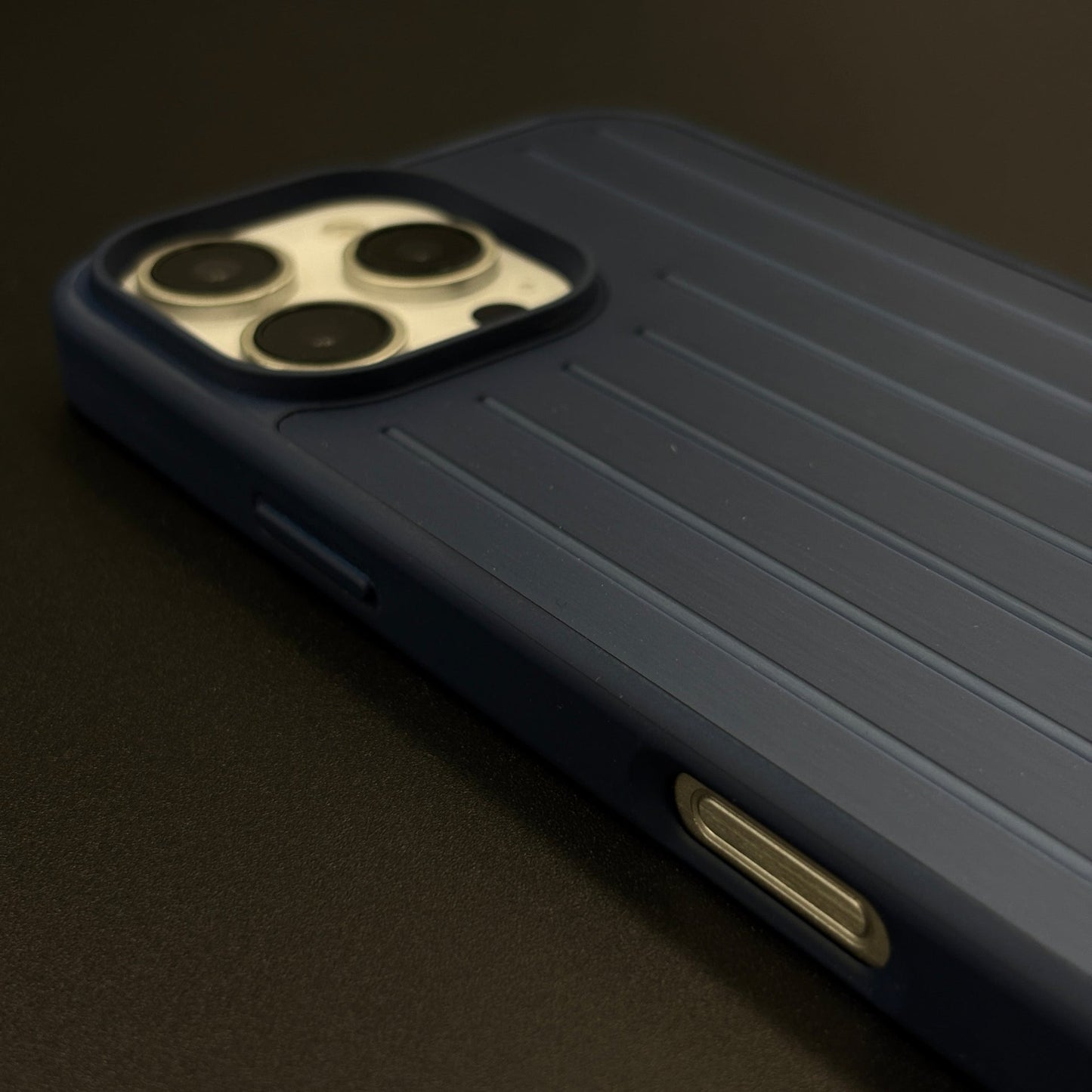 Luxury Luggage Brand RM Vertical Ribbed Hidden MagSafe OG Case for iPhone