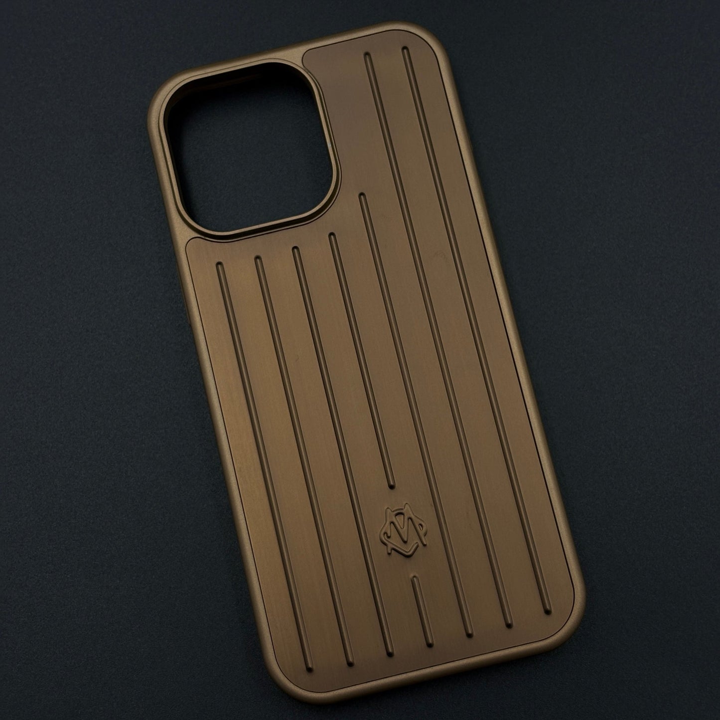 Luxury Luggage Brand RM Vertical Ribbed Hidden MagSafe OG Case for iPhone