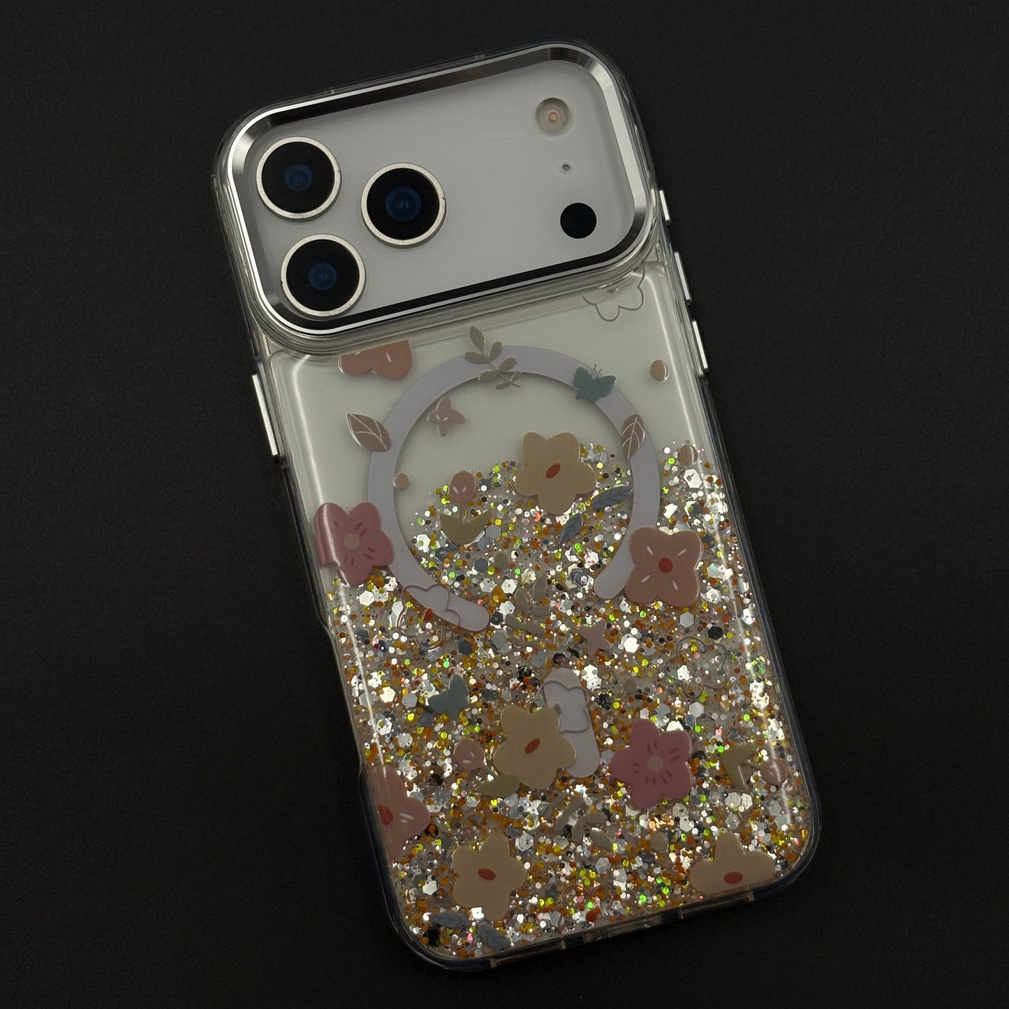 Sparkle Garden MagSafe Fancy Clear Case Cover for iPhone 17 Series