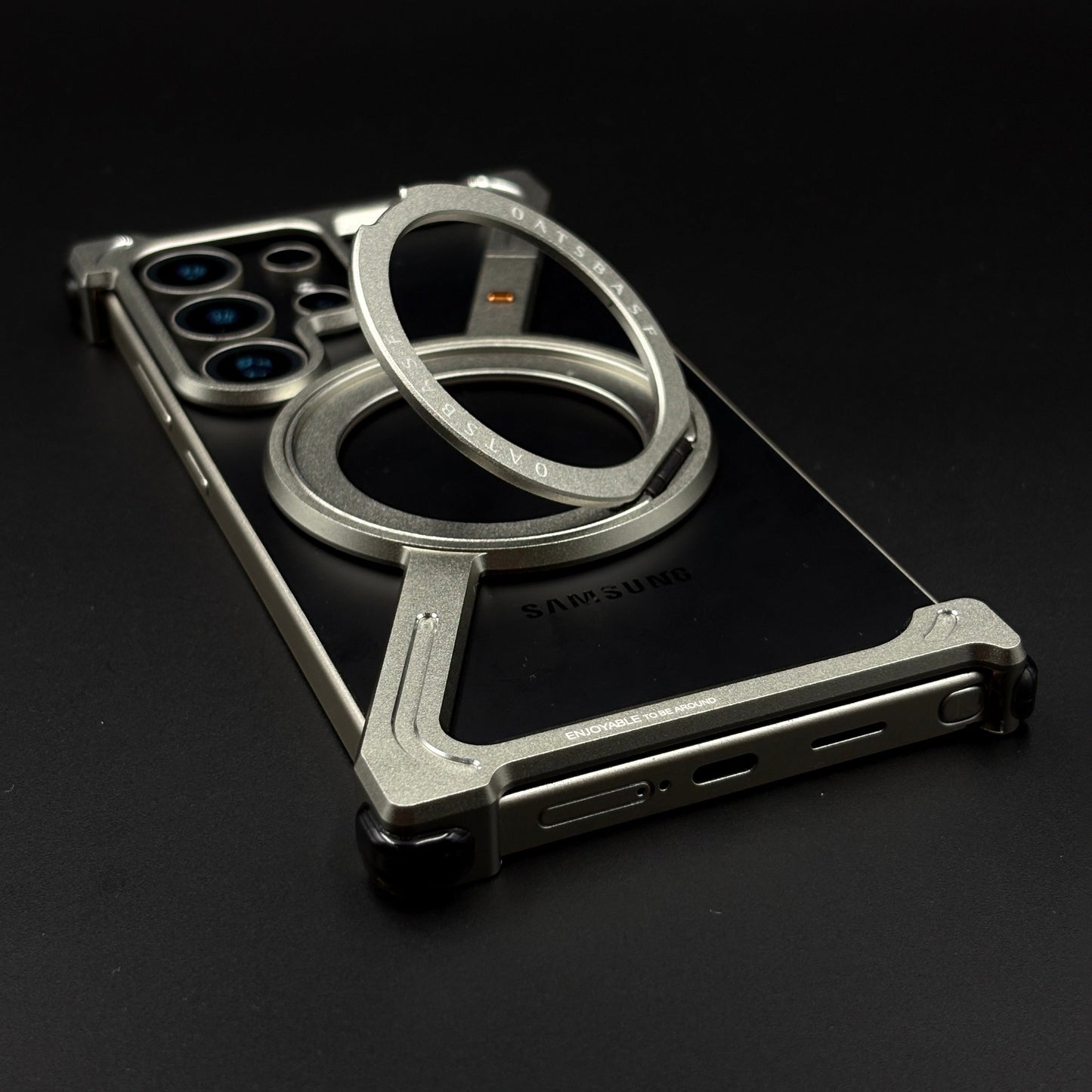 Z Shape Aluminium Metal Rotating Kickstand for Samsung Galaxy S24 Ultra | Frameless Design