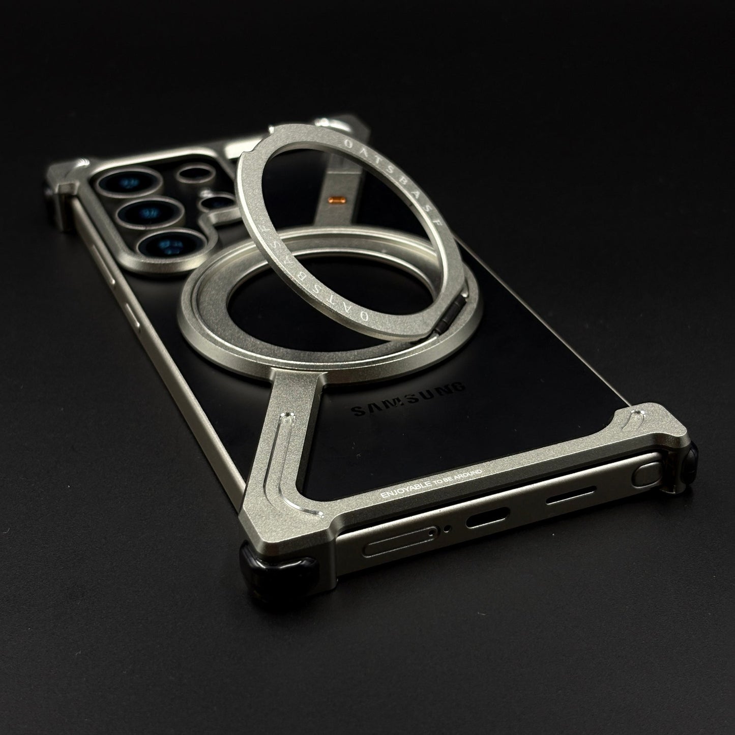 Z Shape Aluminium Metal Rotating Kickstand for Samsung Galaxy S25 Ultra | Frameless Design