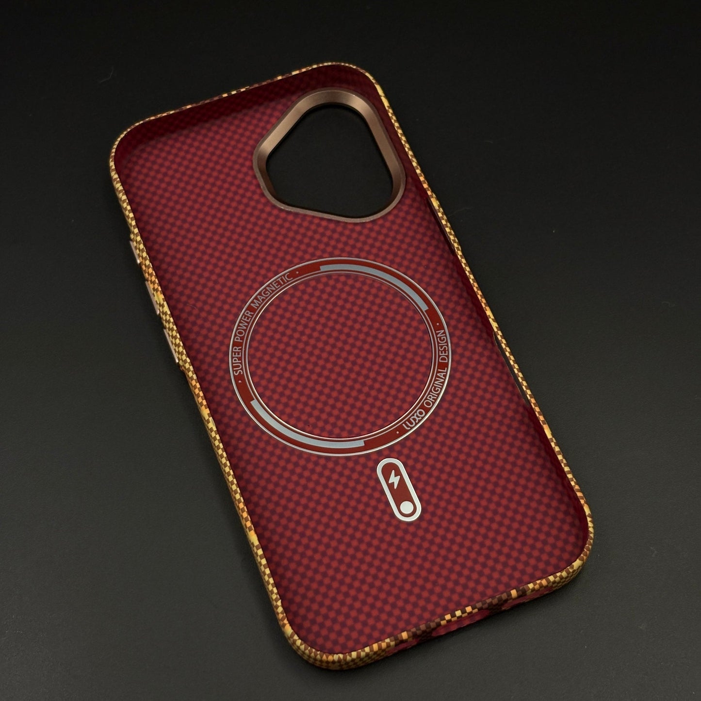 Desert Brown Zigzag Case Slim Mobile Case Cover for iPhone 17 | Rare Aramid Texture Finish | Real Carbon Fibre Feel | Hidden MagSafe