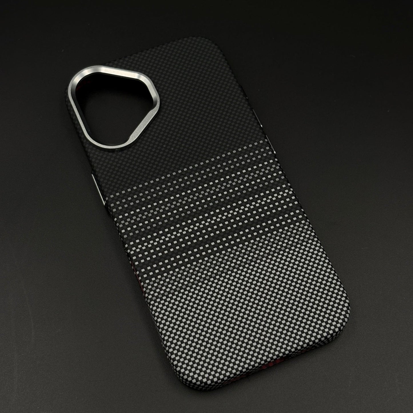 Black Graphite Stripe Case Slim Mobile Case Cover for iPhone 17 | Rare Aramid Texture Finish | Real Carbon Fibre Feel | Hidden MagSafe