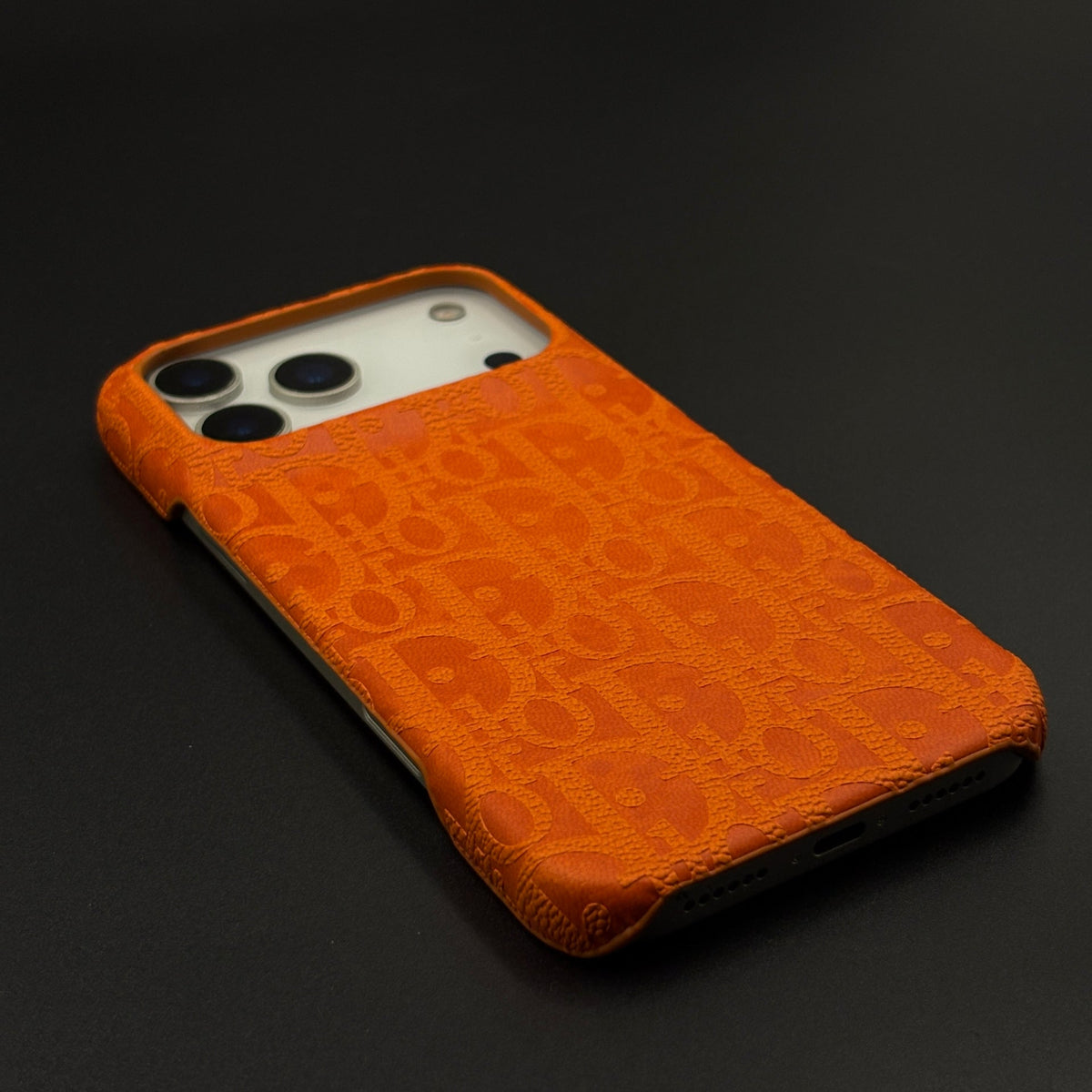 Luxury Oblique CD Monogram Orange Case Cover for iPhone 17 Series