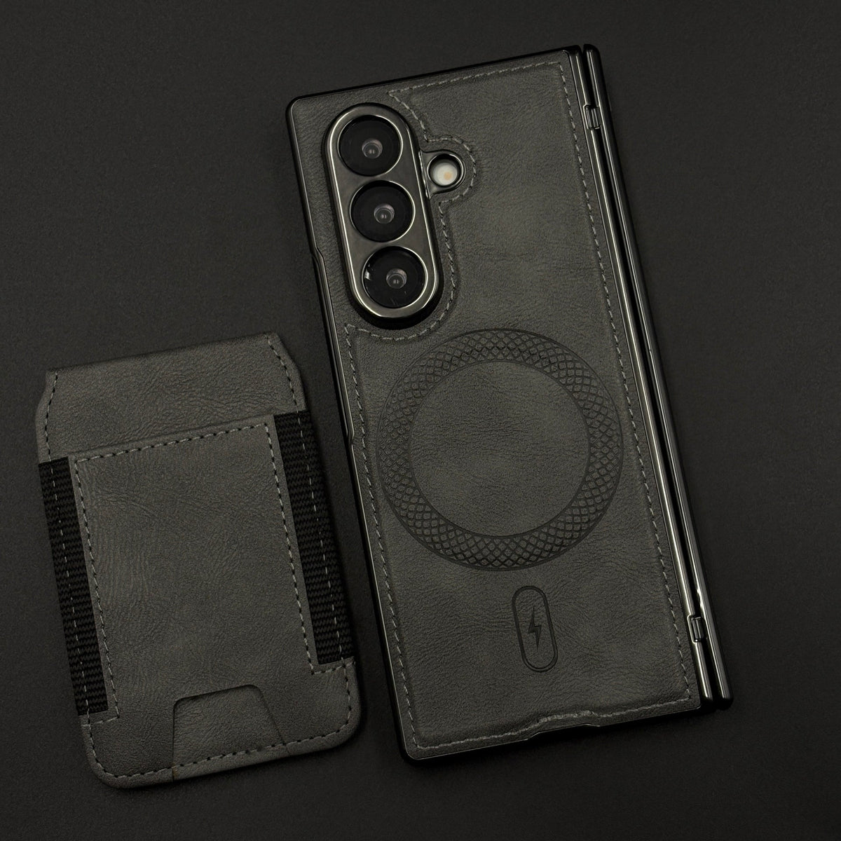 Detachable Cardholder Leather MagSafe Case with Front Screen Protector for Samsung Galaxy Z Fold 7